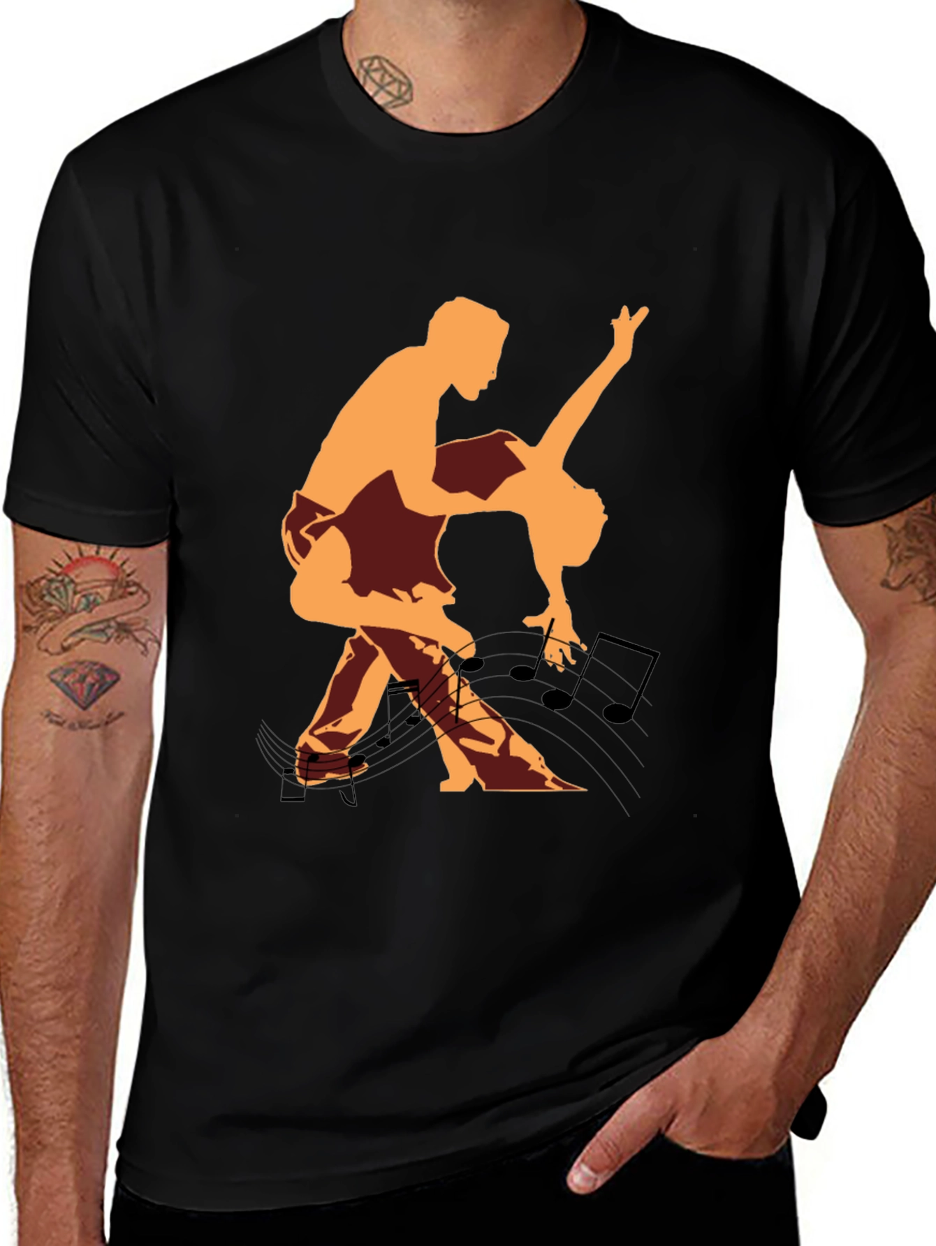 Variant 15 of Dancing Couple Graphic Tee - Black