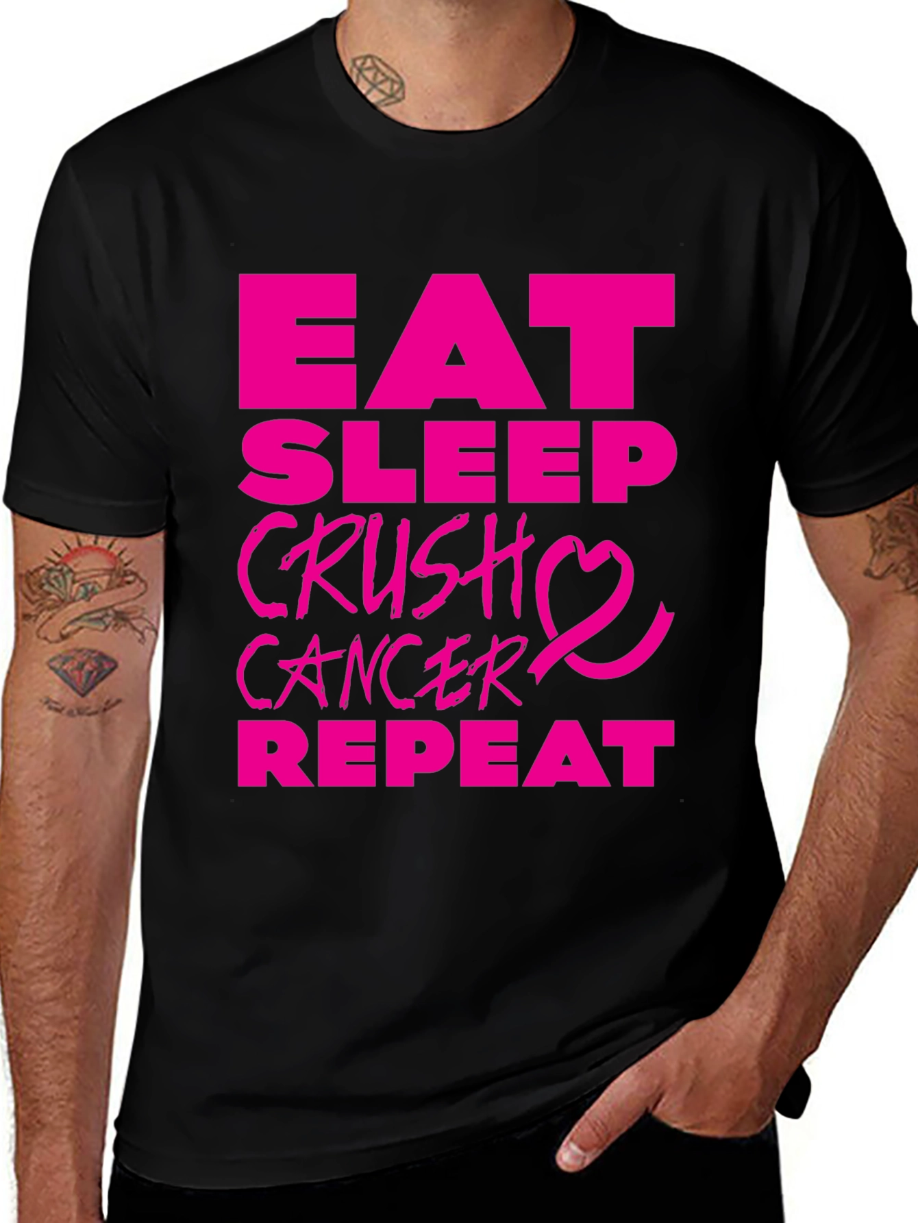 Variant 17 of Eat Sleep Crush Cancer T-Shirt