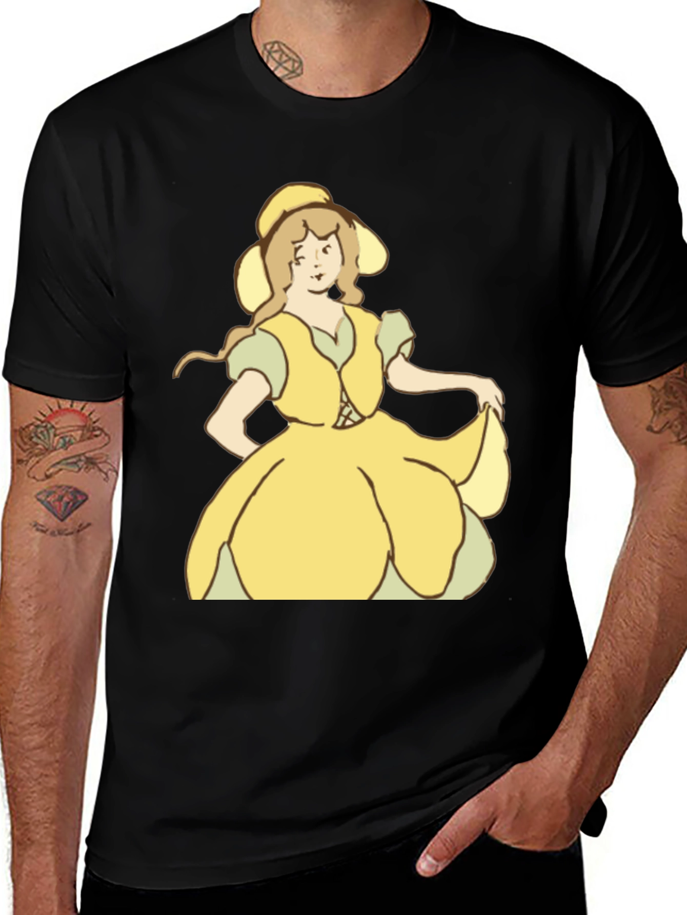 Variant 19 of Cartoon Character Black T-Shirt