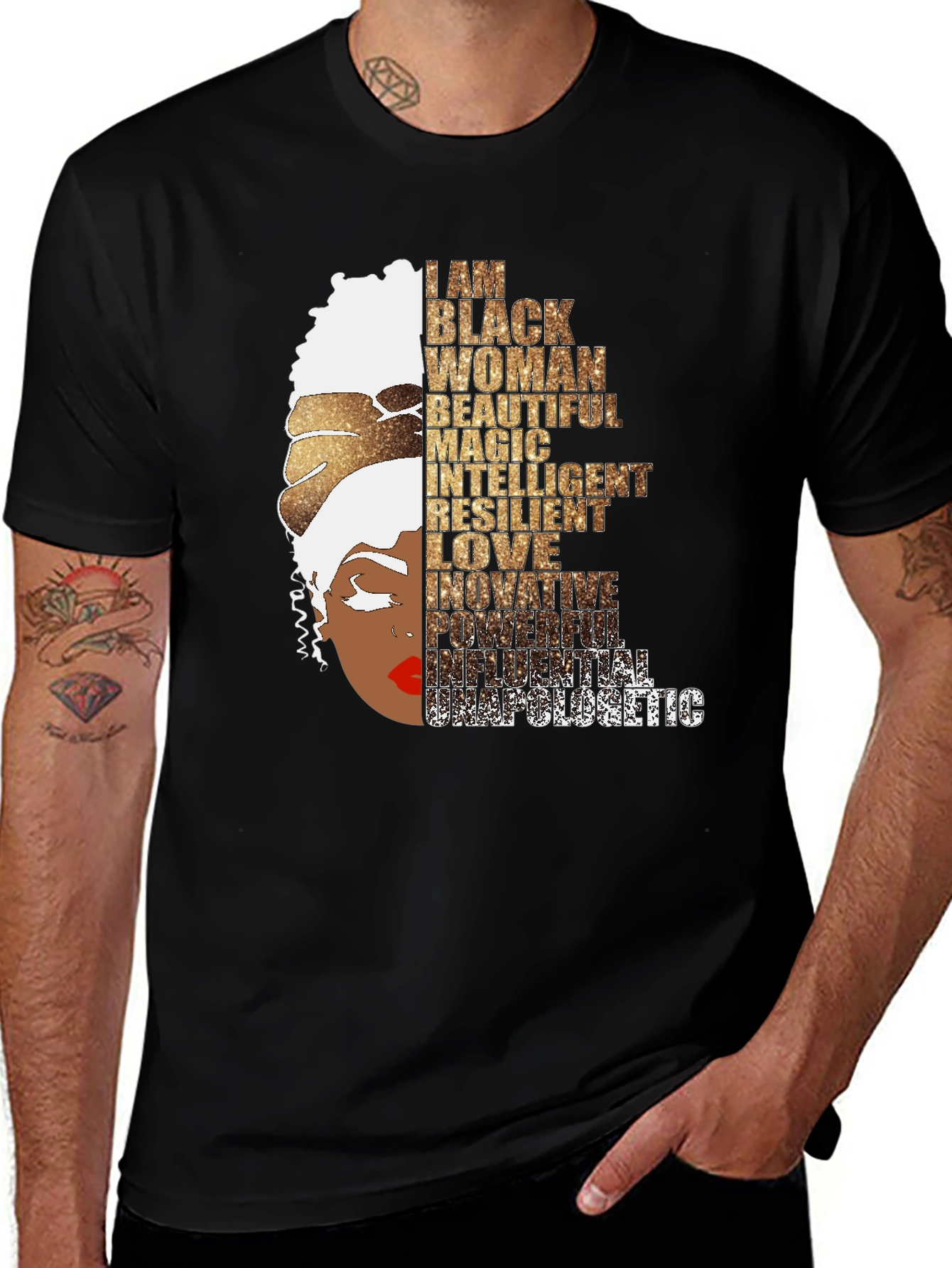 Empowered Black Woman Graphic Tee - Black Pride