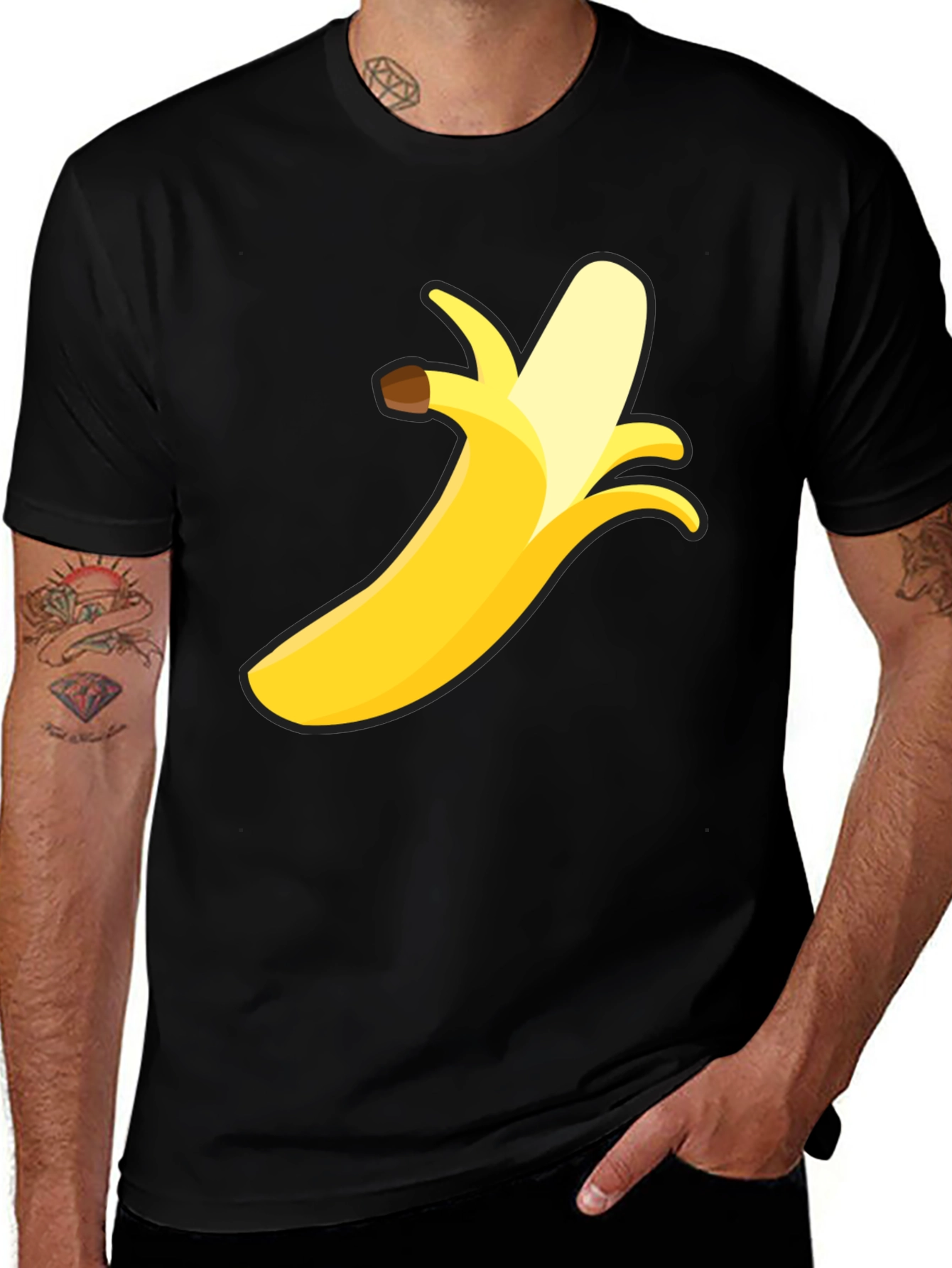 Variant 26 of Banana Graphic Black T-Shirt - Fun & Quirky