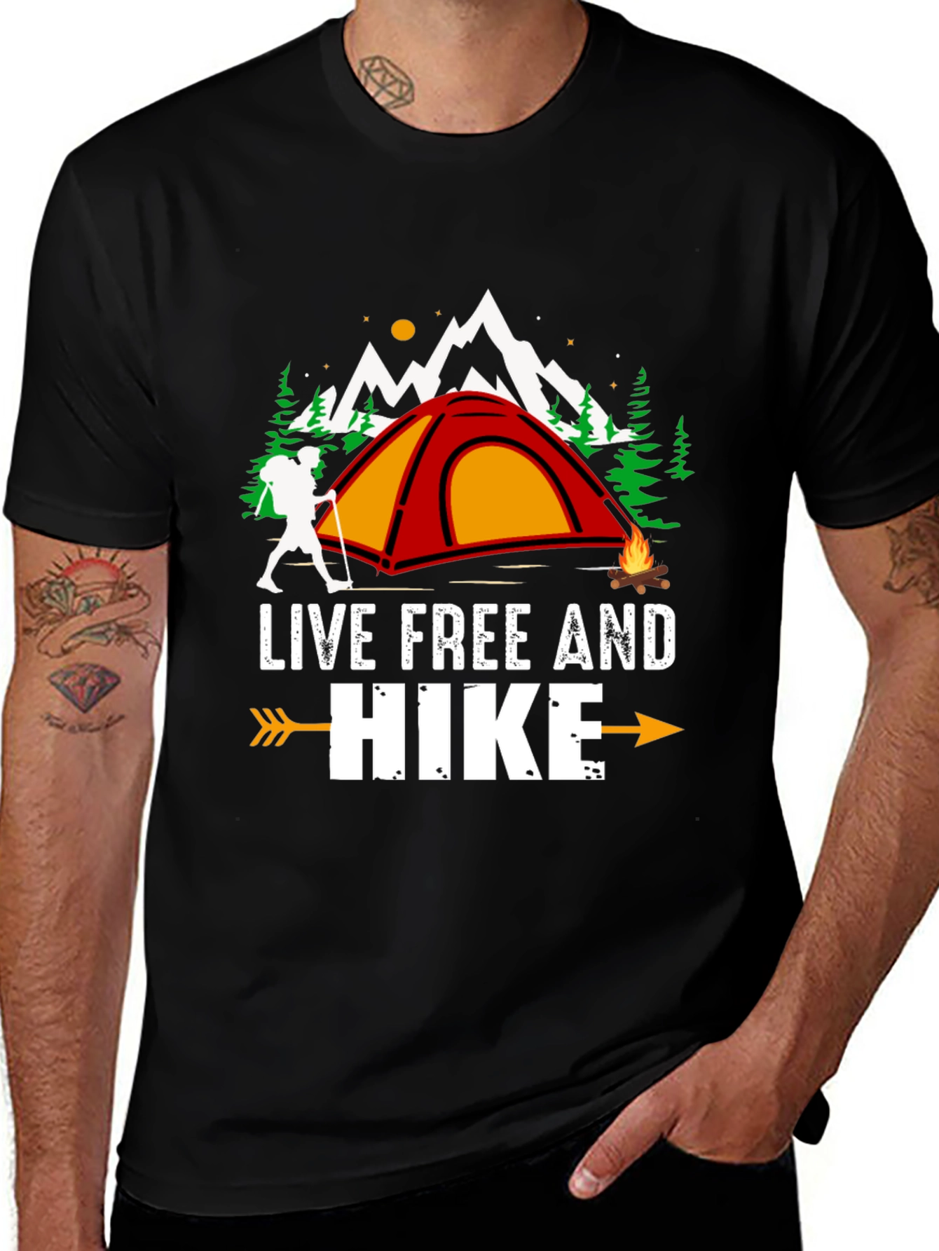 Variant 5 of Live Free and Hike Graphic Tee
