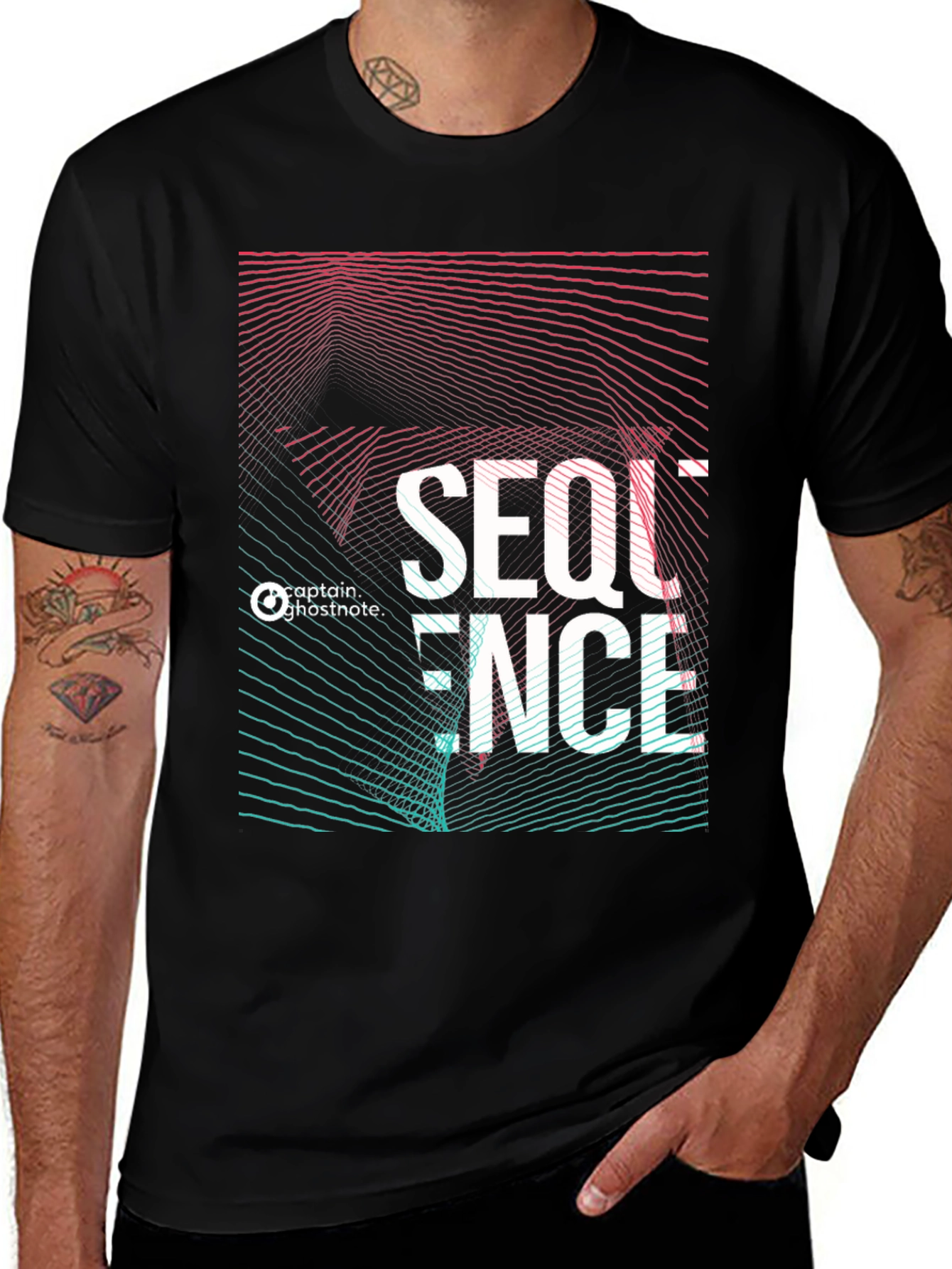 Variant 12 of Sequence Graphic Print Black T-Shirt