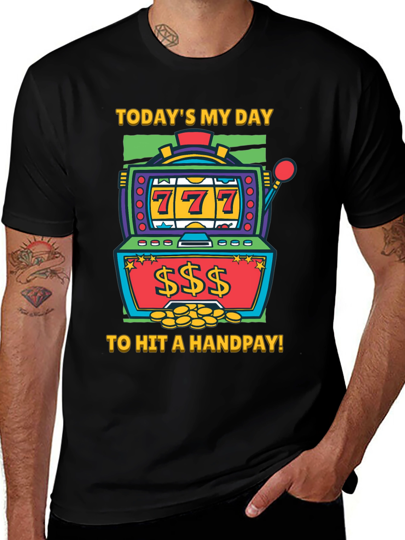 Lucky Day Slot Machine Graphic T-Shirt