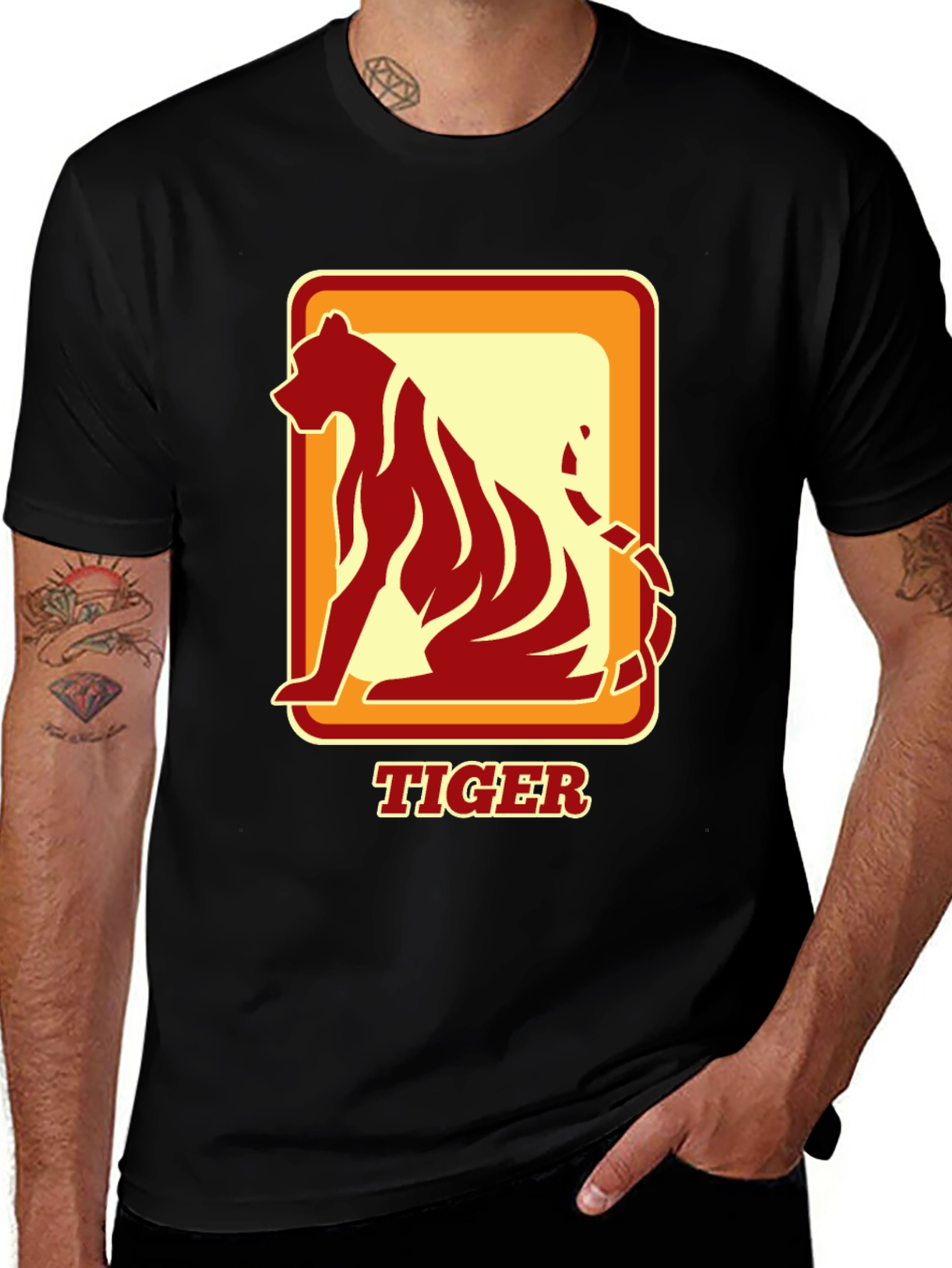 Variant 16 of Retro Tiger Graphic Tee - Vintage Style Men's T-Shirt