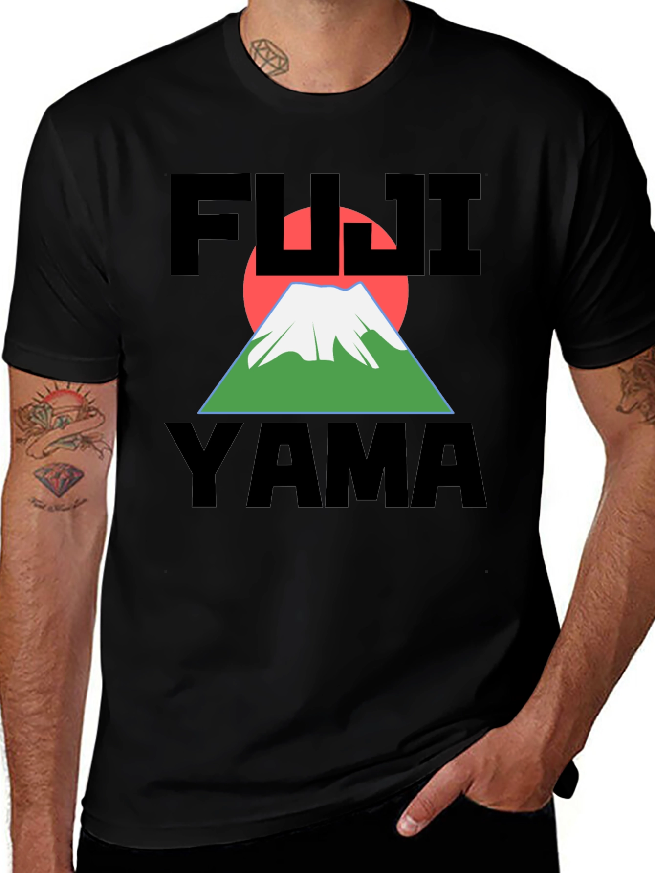 Variant 12 of Fuji Yama Graphic Black T-Shirt