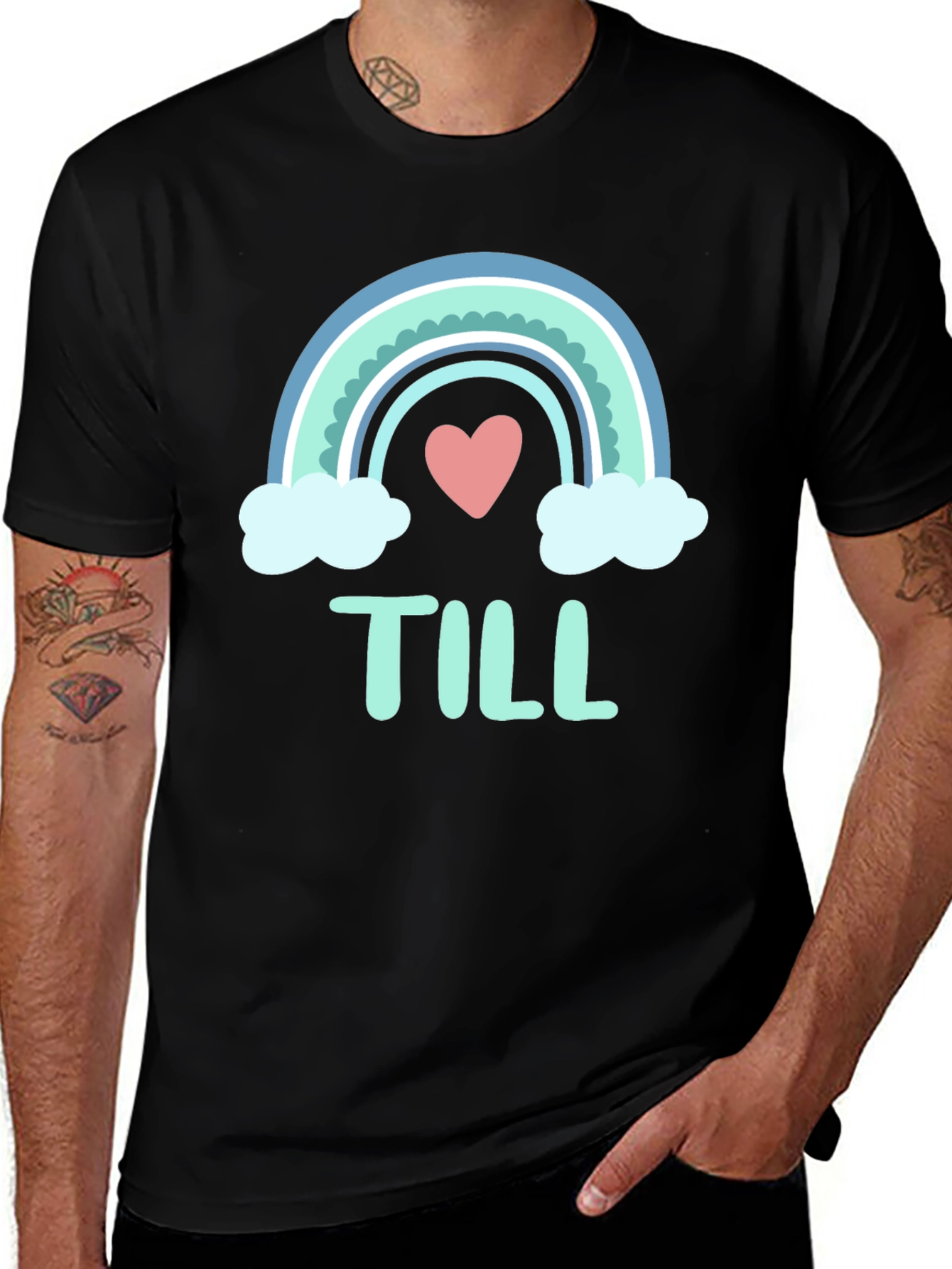 Variant 24 of Cute Rainbow Heart T-Shirt - "Till" Design