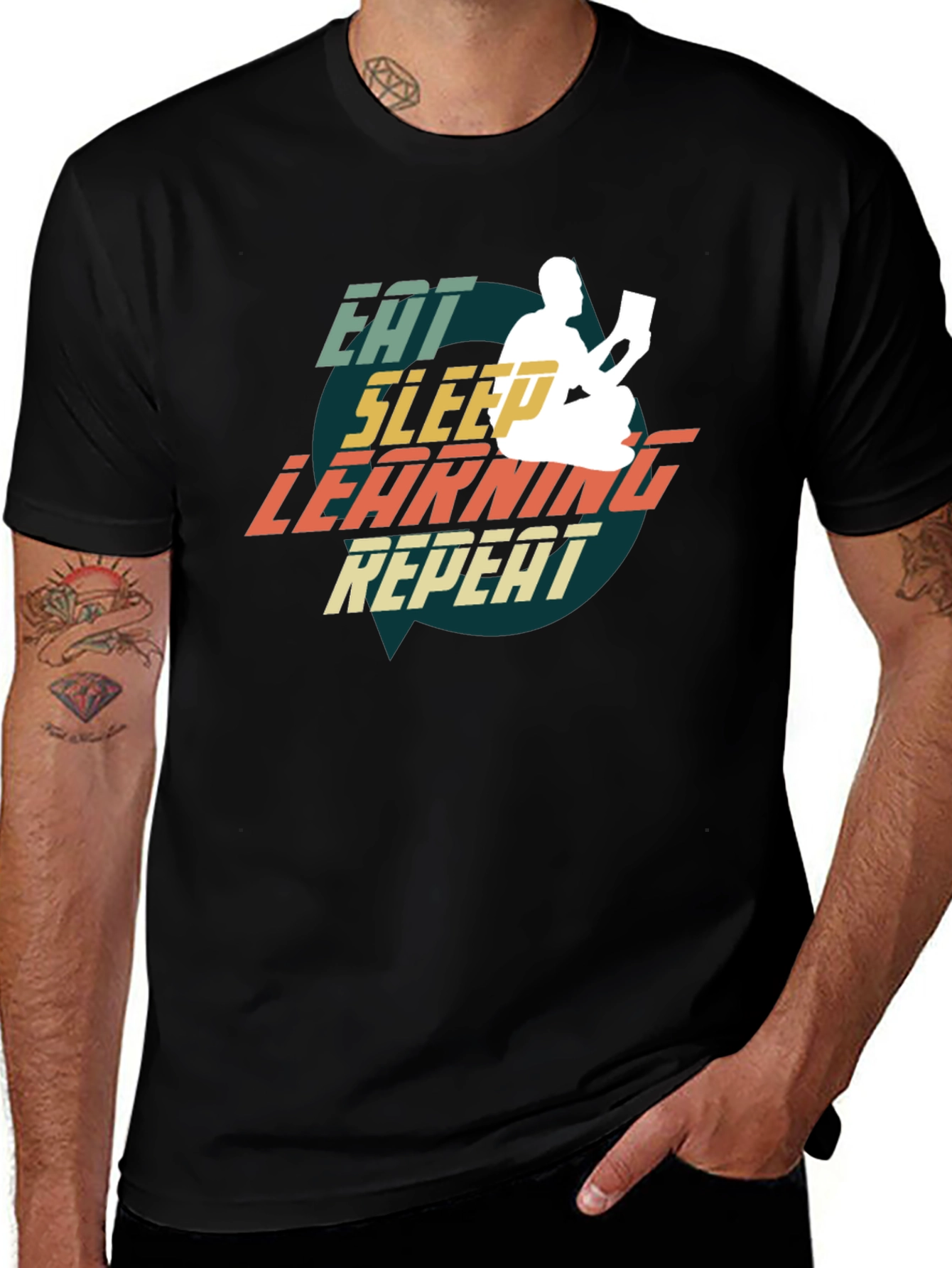 Variant 3 of Eat Sleep Learning Repeat T-Shirt