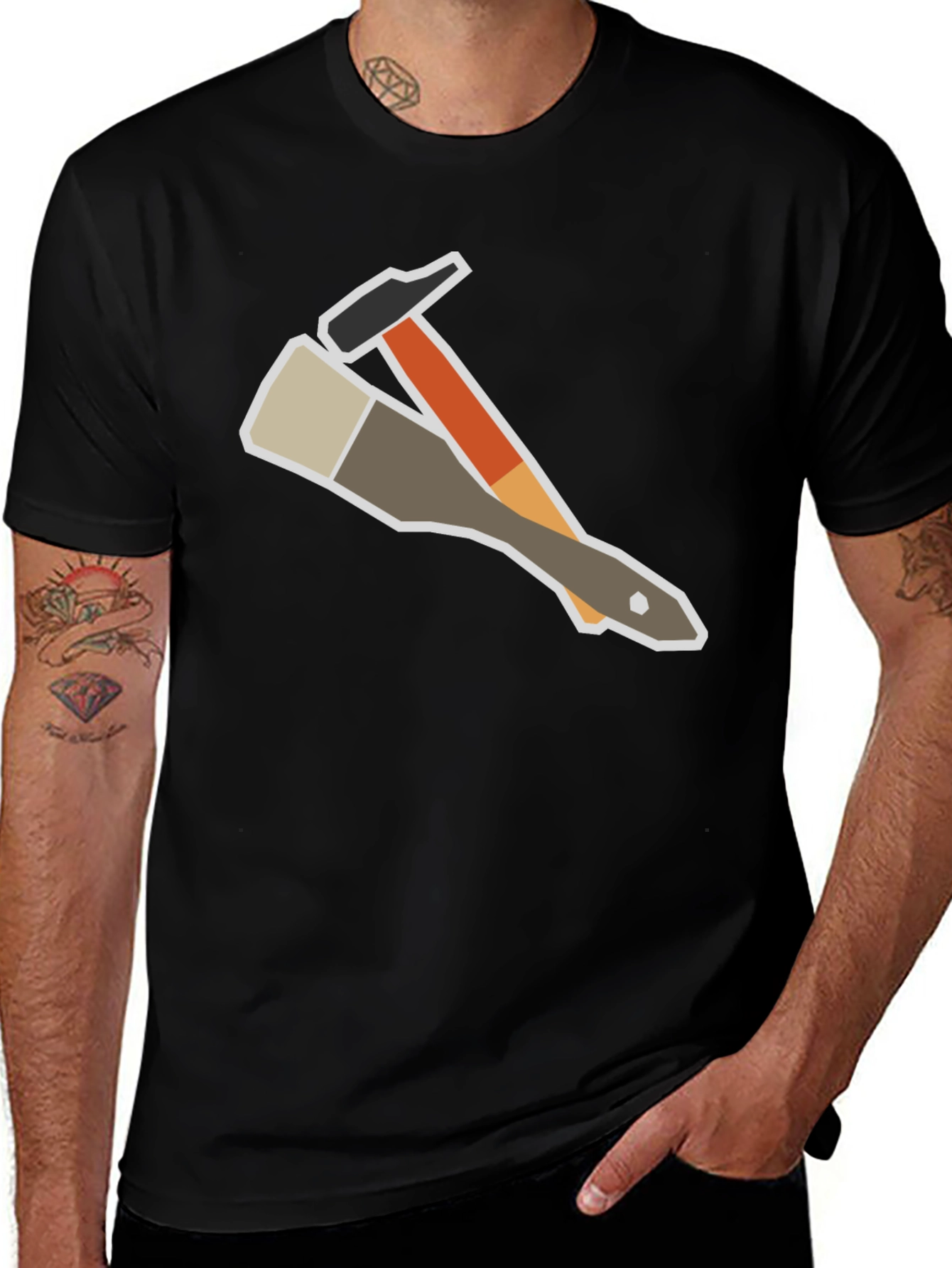 Variant 12 of Painter's Tee: Hammer & Brush Graphic T-Shirt