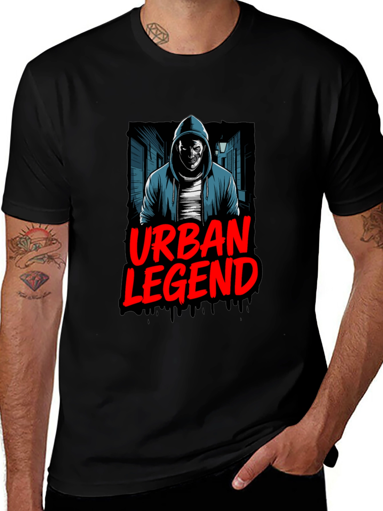 Variant 5 of Urban Legend Graphic Black T-Shirt