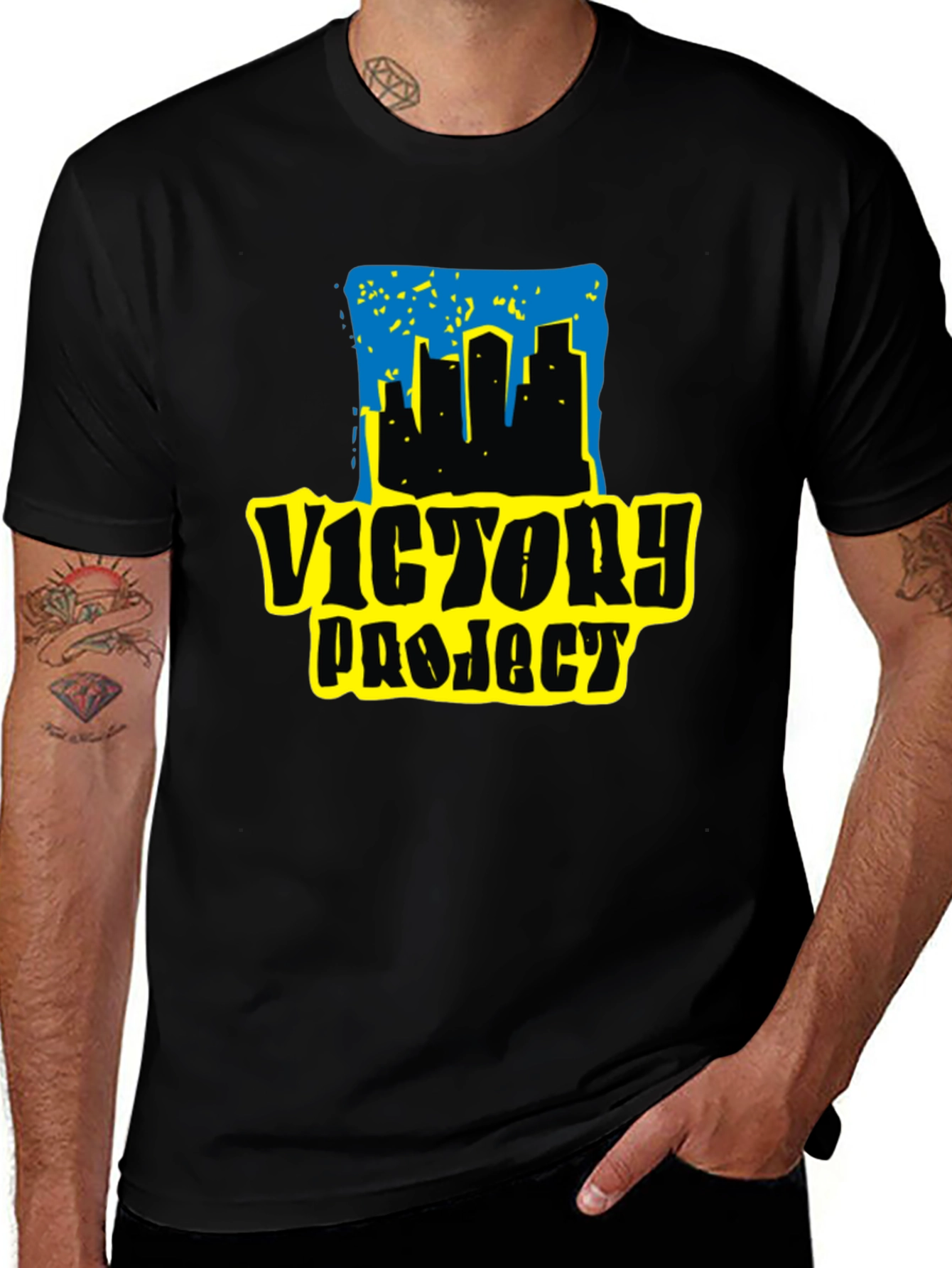 Variant 11 of Victory Project T-Shirt: Ukraine Skyline Design