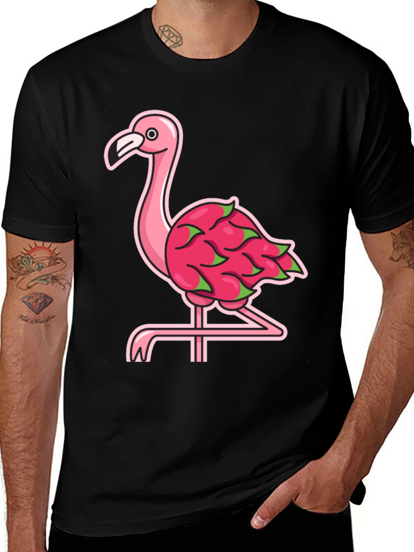 Variant 5 of Flamingo Dragon Fruit Graphic Tee