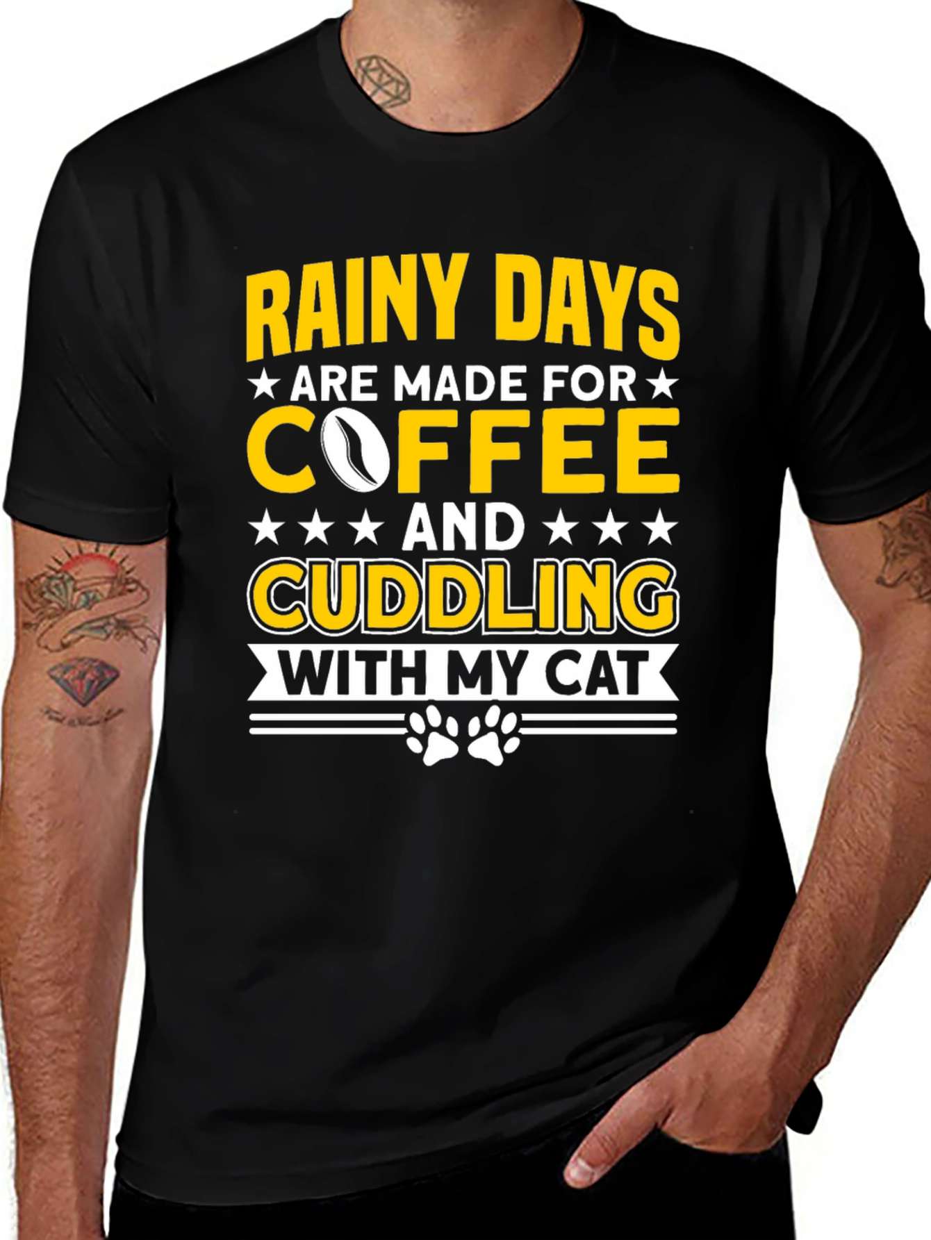 Variant 25 of Rainy Days, Coffee, and Cats T-Shirt