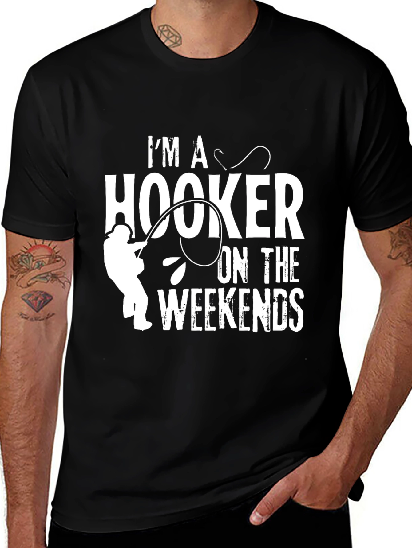 Variant 5 of I'm a Hooker on the Weekends Fishing T-Shirt
