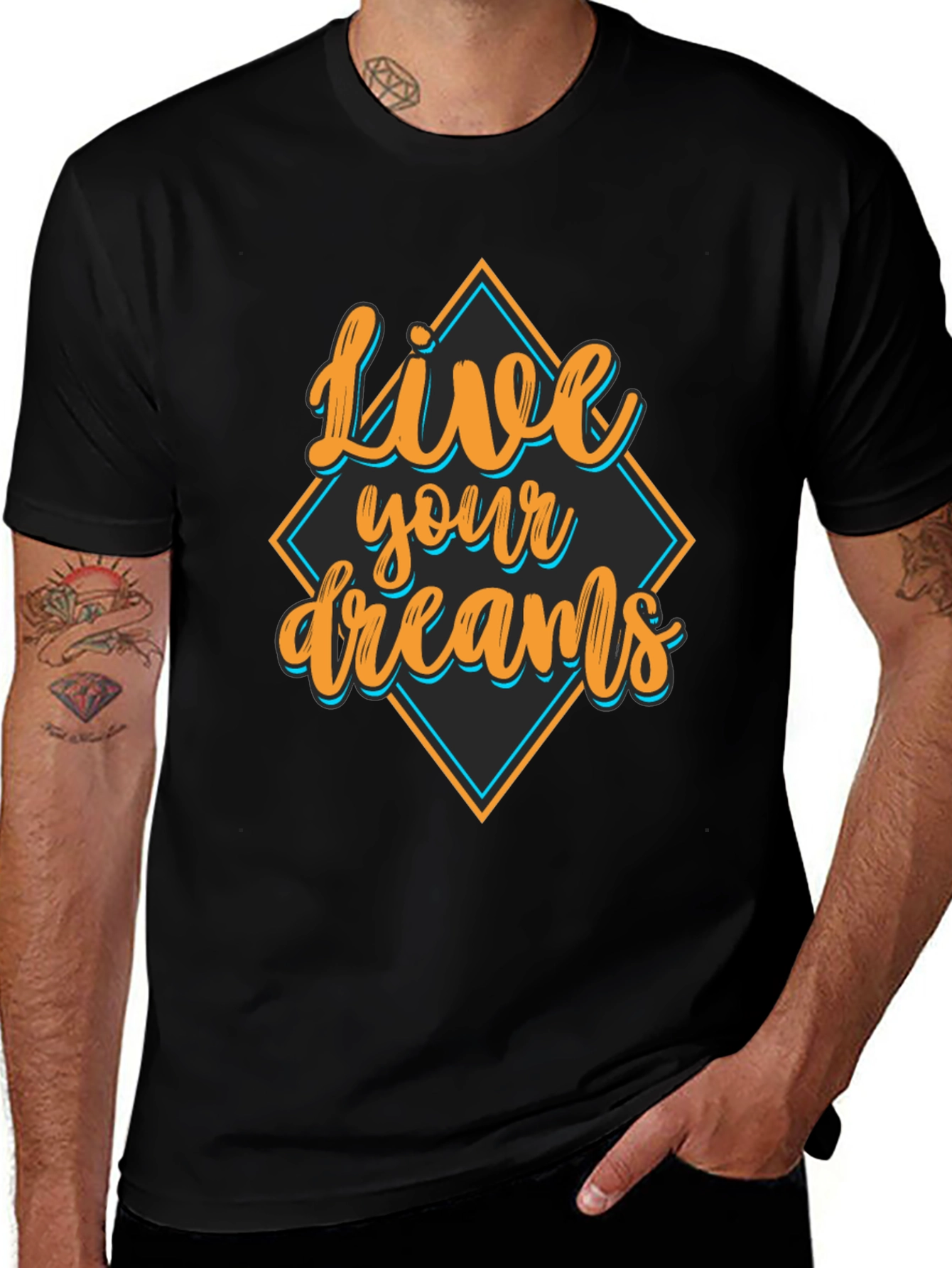 Variant 27 of Live Your Dreams Black Graphic Tee