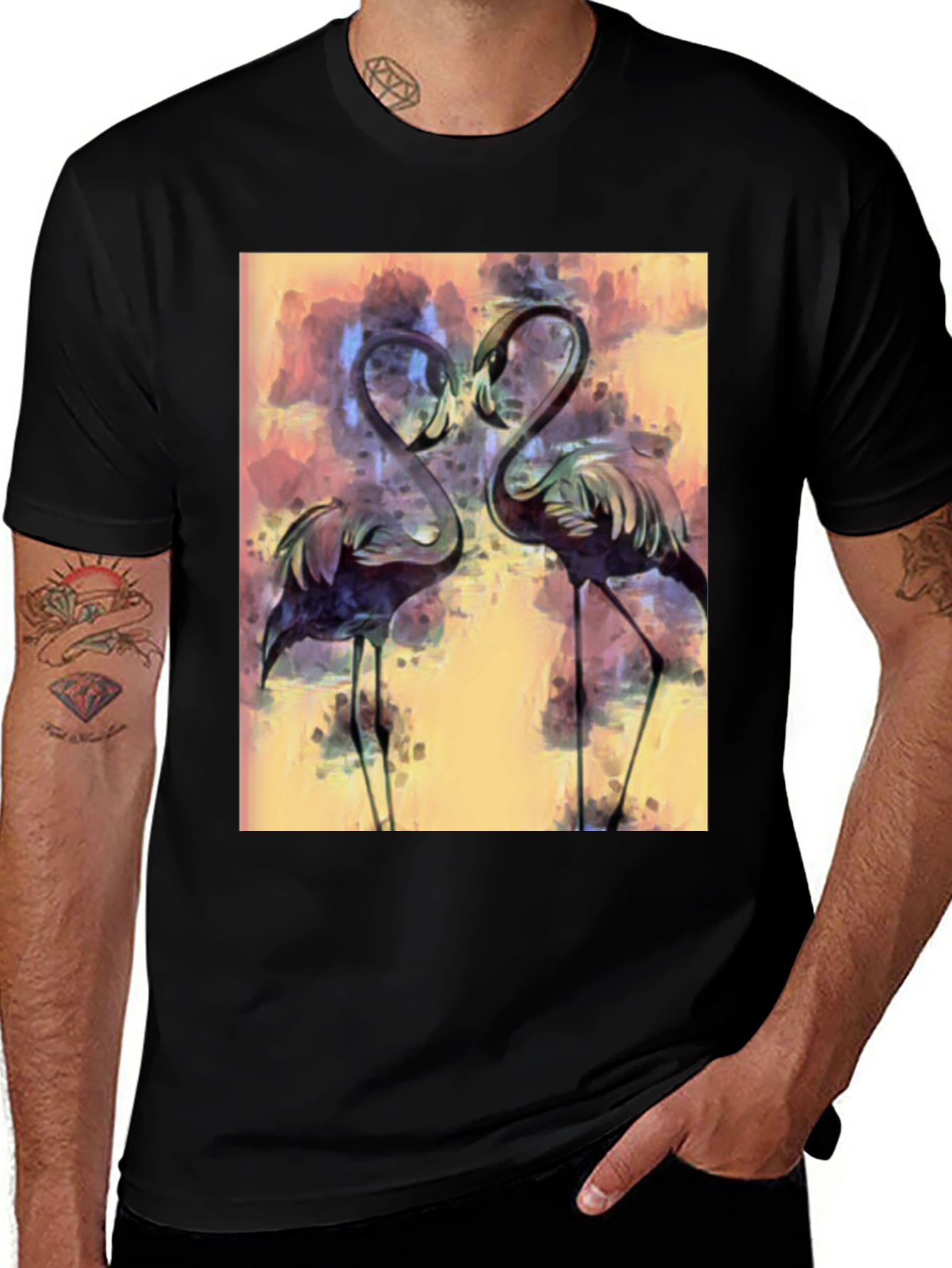 Variant 8 of Flamingo Art Graphic T-Shirt - Stylish Bird Lover Tee