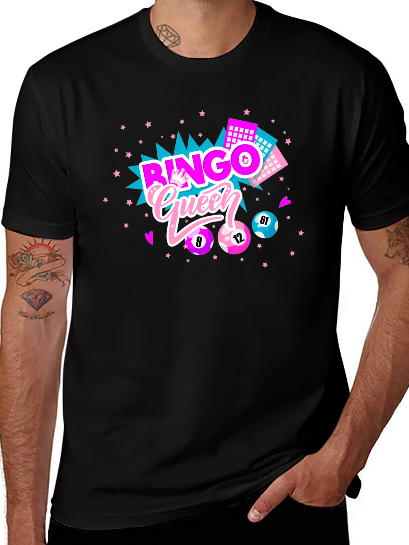 Variant 11 of Bingo Queen Graphic Tee - Lucky Bingo Player Shirt