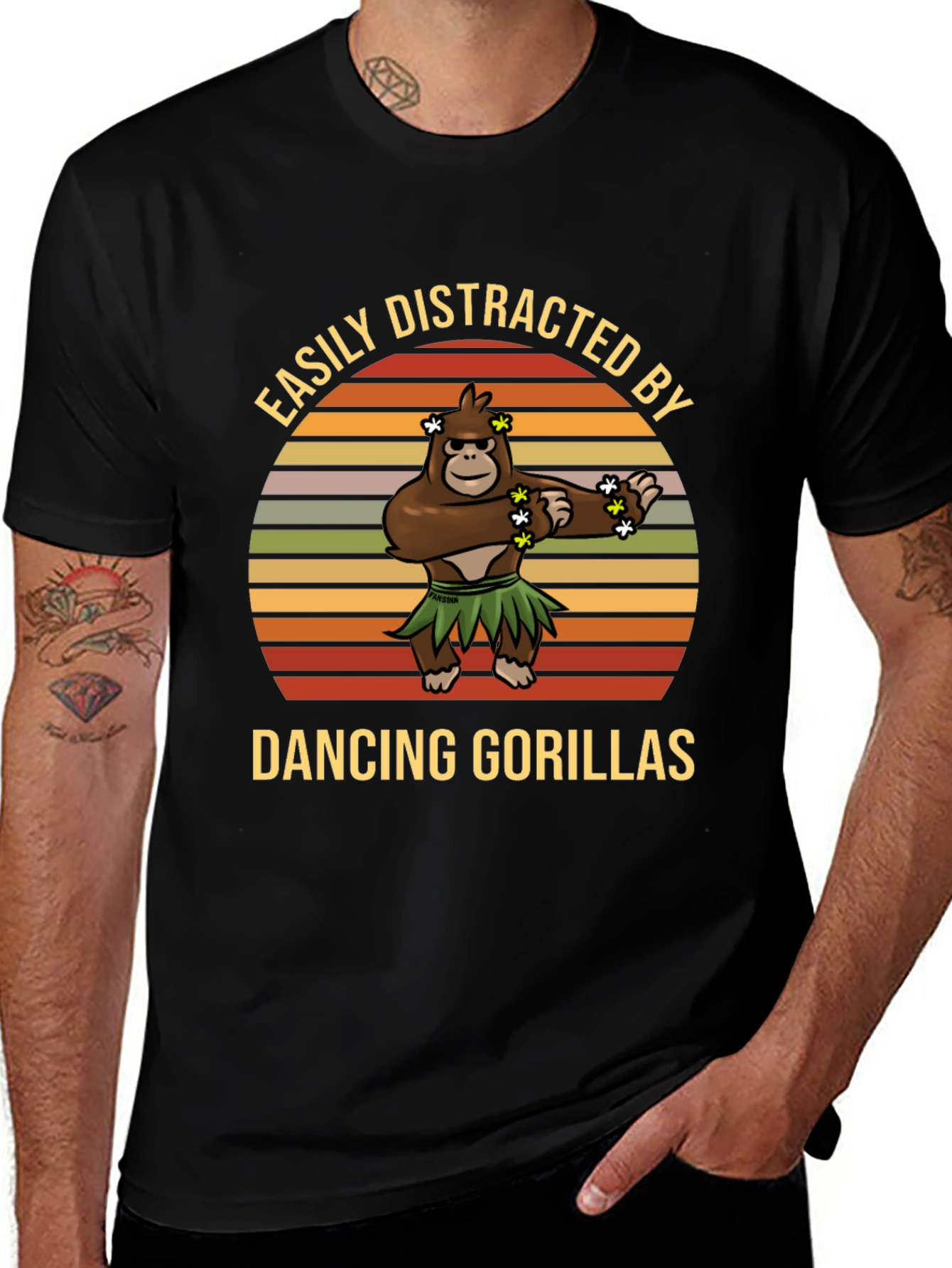 Variant 9 of Easily Distracted Dancing Gorillas Graphic Tee