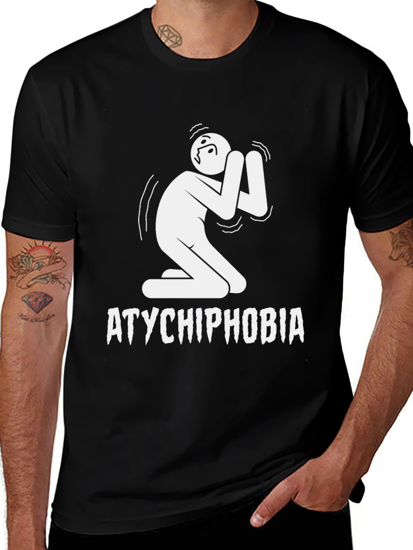 Black Atychiphobia T-Shirt: Fear of Failure Tee main image