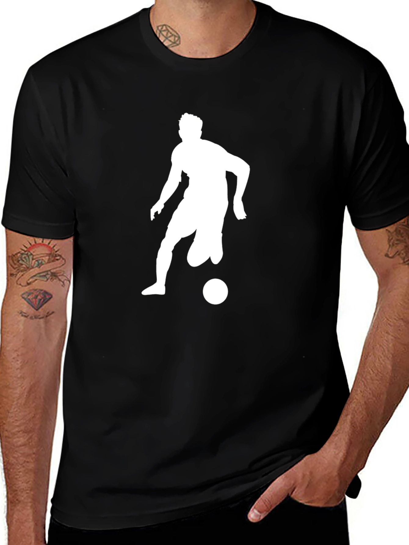 Variant 24 of Soccer Silhouette Black T-Shirt