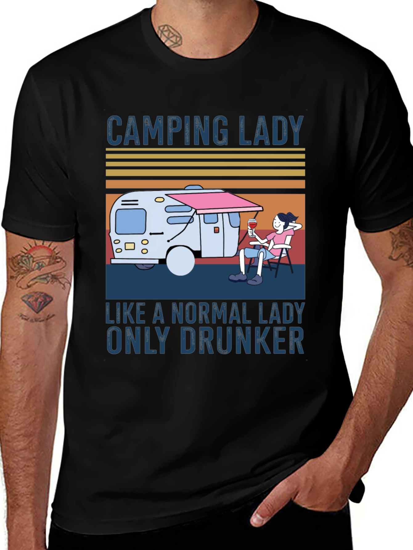 Variant 4 of Camping Lady Graphic T-Shirt - Relaxed & Fun Style