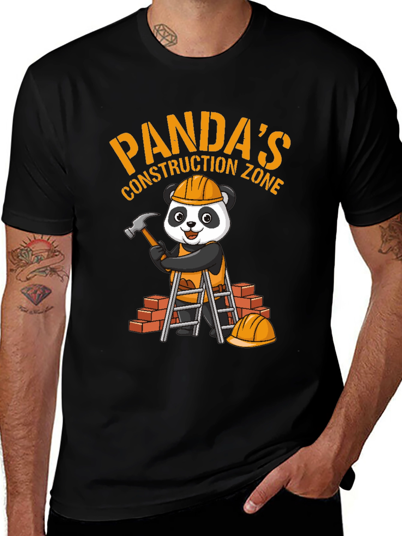 Variant 2 of Panda Construction T-Shirt: Panda's Construction Zone