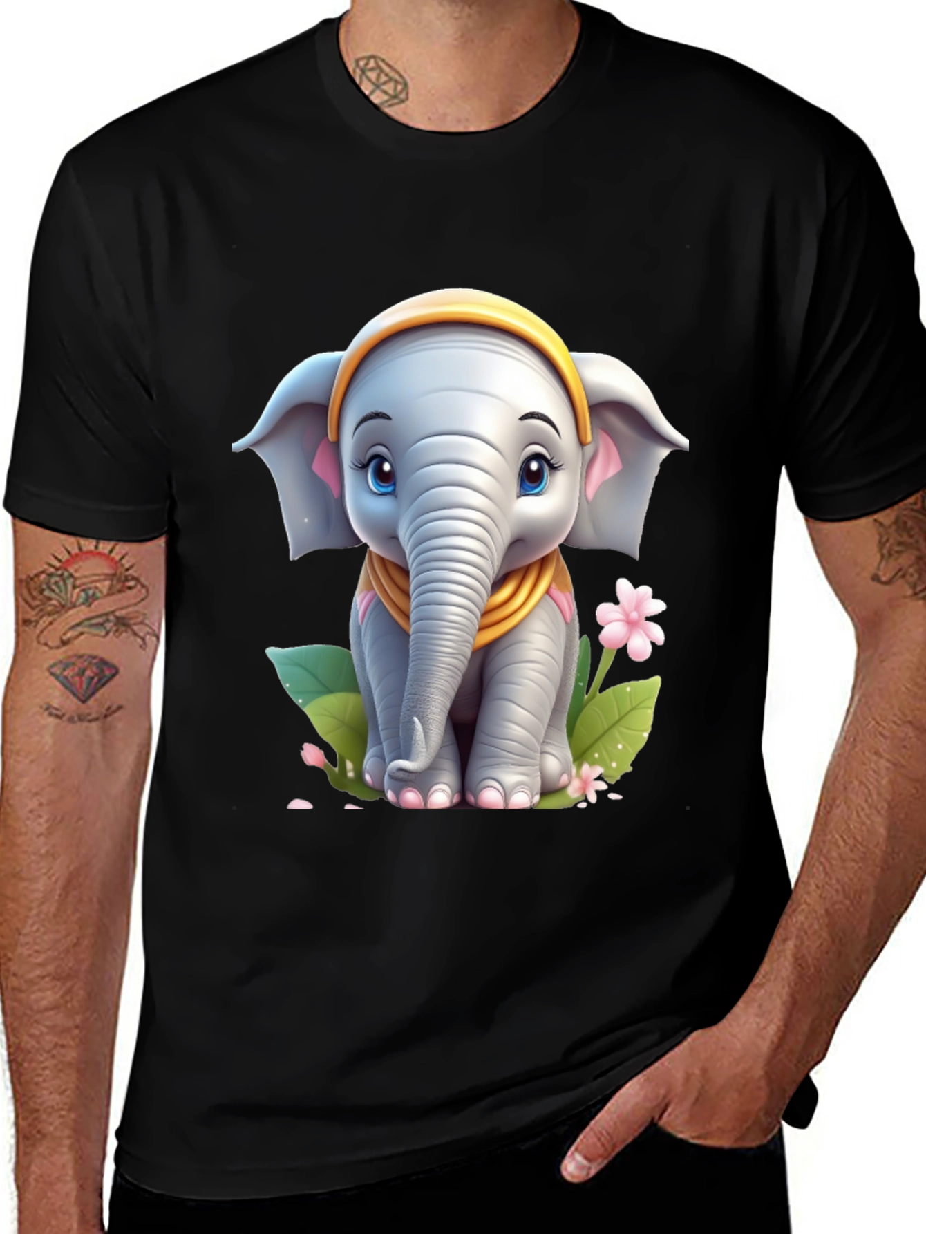 Variant 8 of Cute Elephant Cartoon Graphic T-Shirt