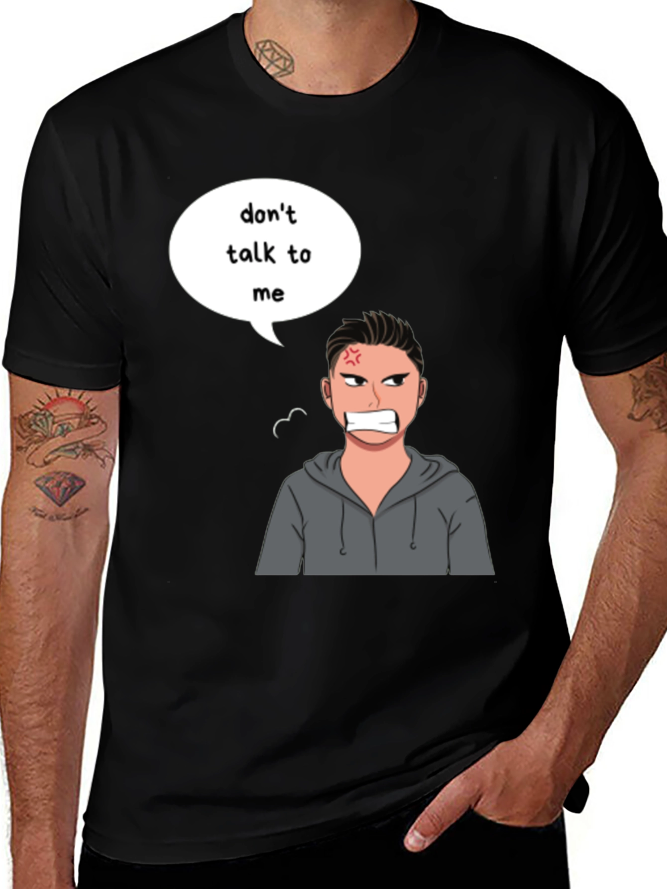 Black Don't Talk To Me Angry Cartoon T-Shirt main image