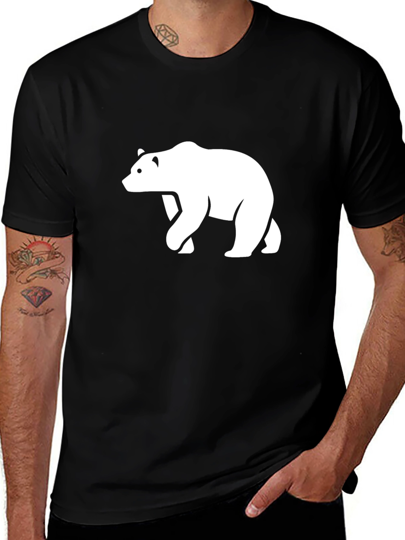 Variant 21 of Cool Bear Graphic Black T-Shirt