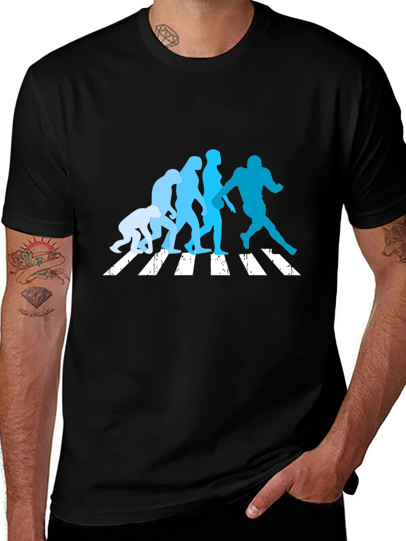 Variant 16 of Evolution Football T-Shirt - Black Cotton Graphic Tee