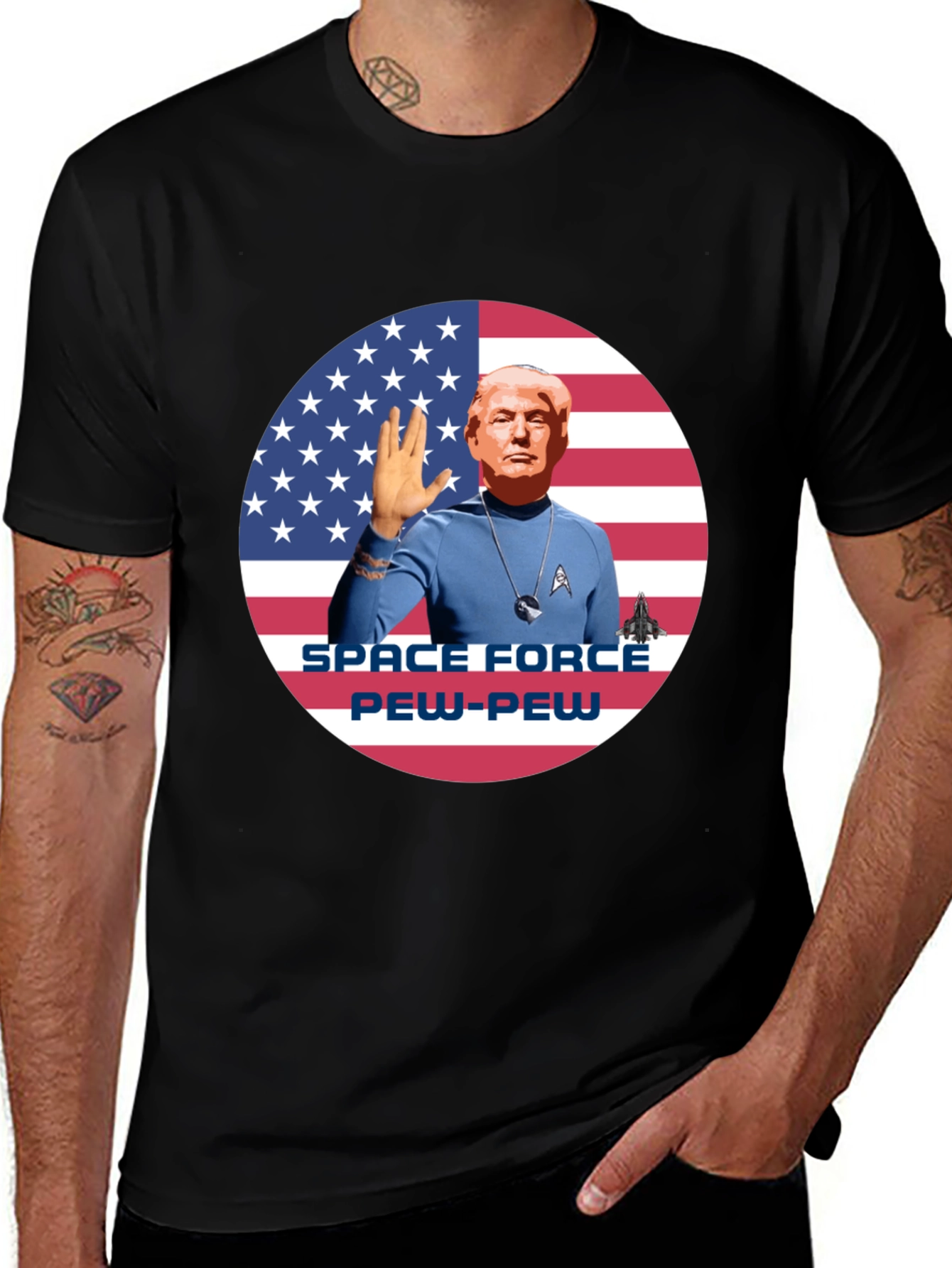Variant 22 of Trump Space Force Pew-Pew T-Shirt