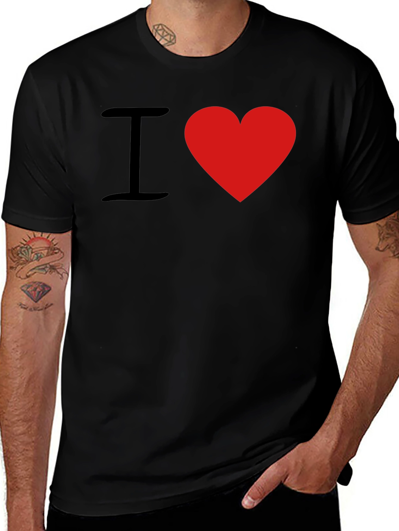 Variant 12 of I Heart [Heart Image] Black T-Shirt