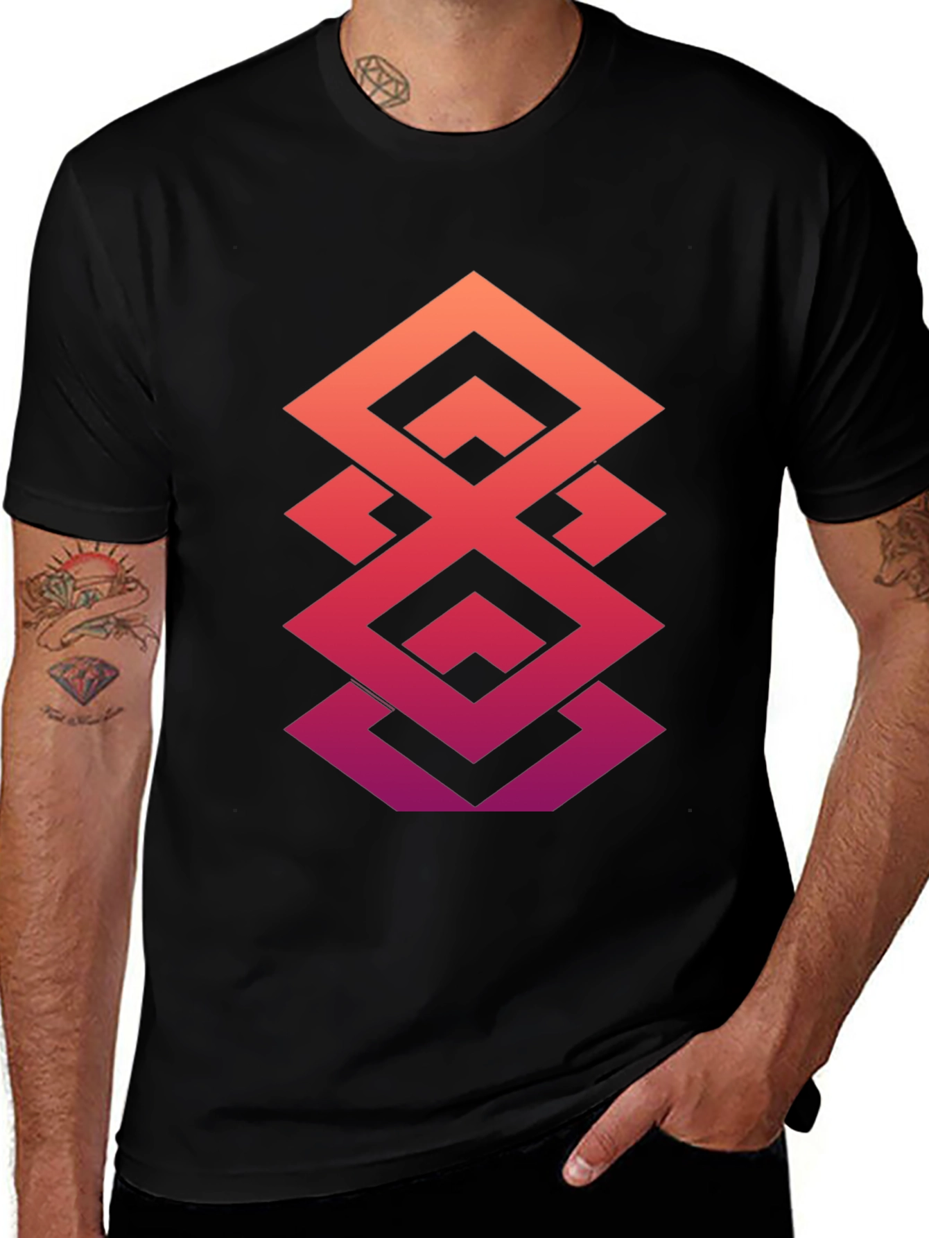 Variant 16 of Geometric Gradient T-Shirt - Modern Design