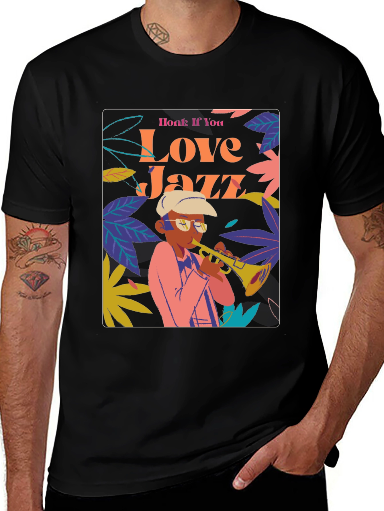 Variant 27 of Honk If You Love Jazz Graphic T-Shirt