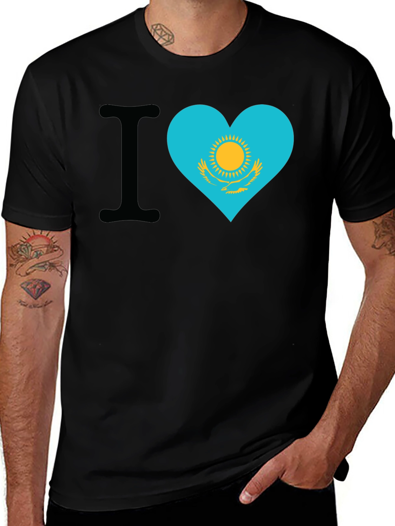 I Heart Kazakhstan Flag T-Shirt