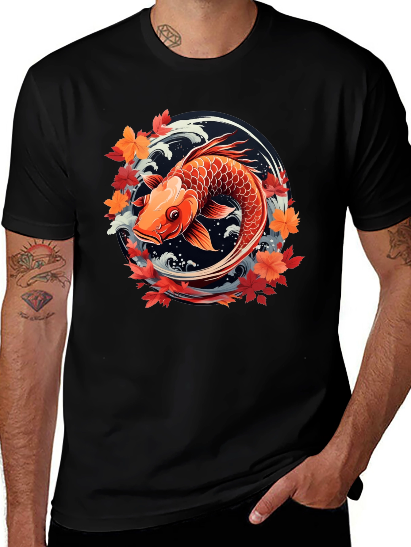 Koi Fish Graphic Tee - Artistic Design