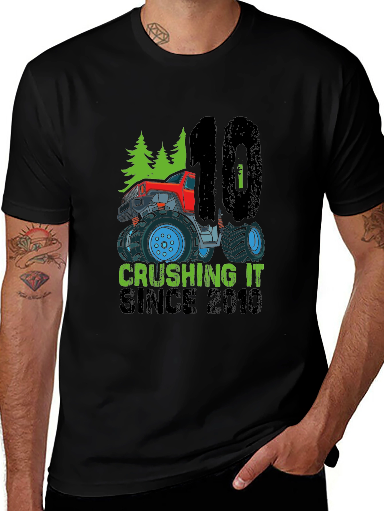 Variant 2 of Crushing It Since 2010 Monster Truck T-Shirt