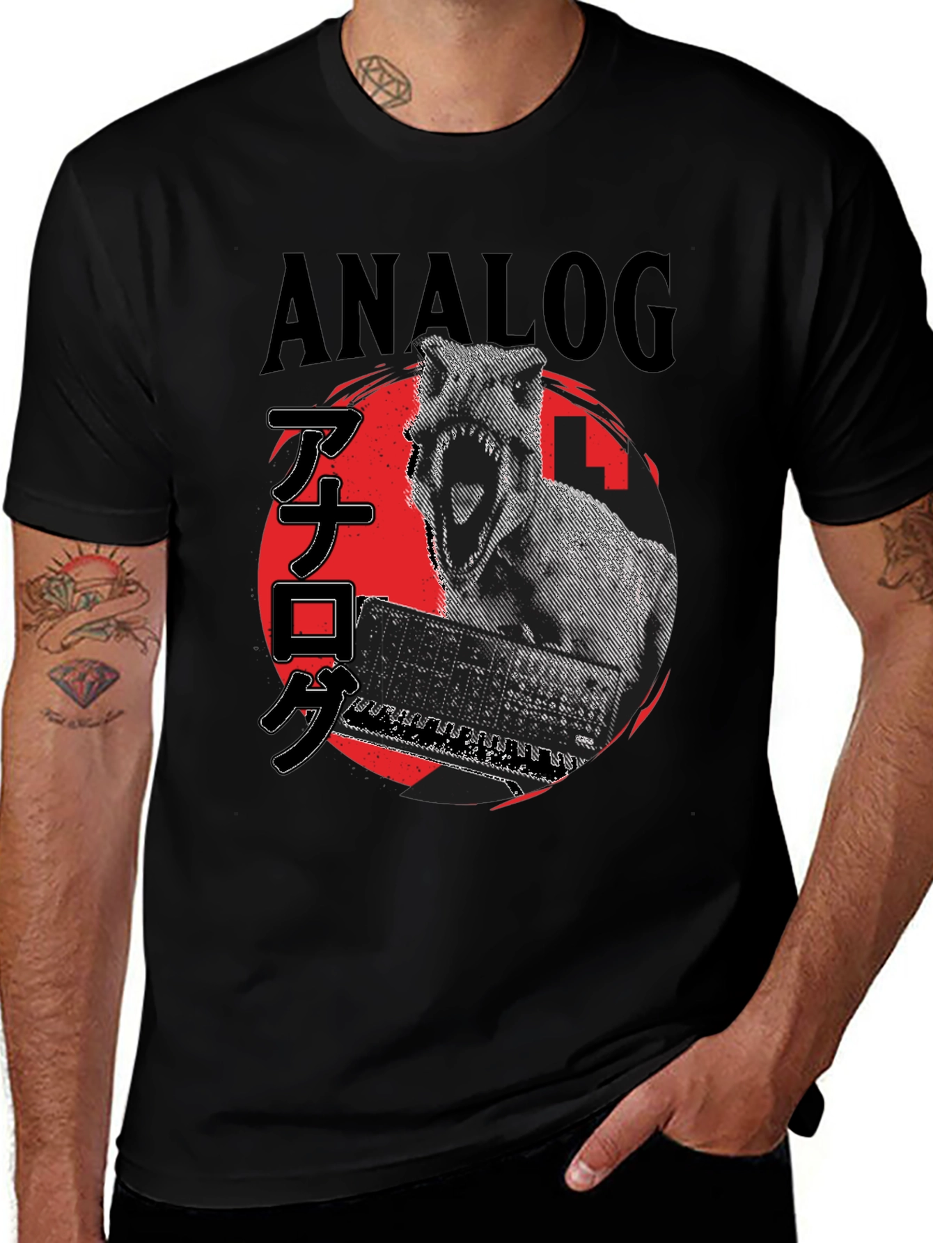 Variant 24 of Analog Synth Dinosaur Graphic T-Shirt
