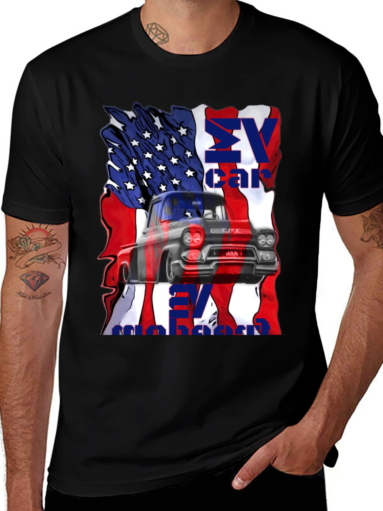 Variant 18 of American Flag Truck T-Shirt
