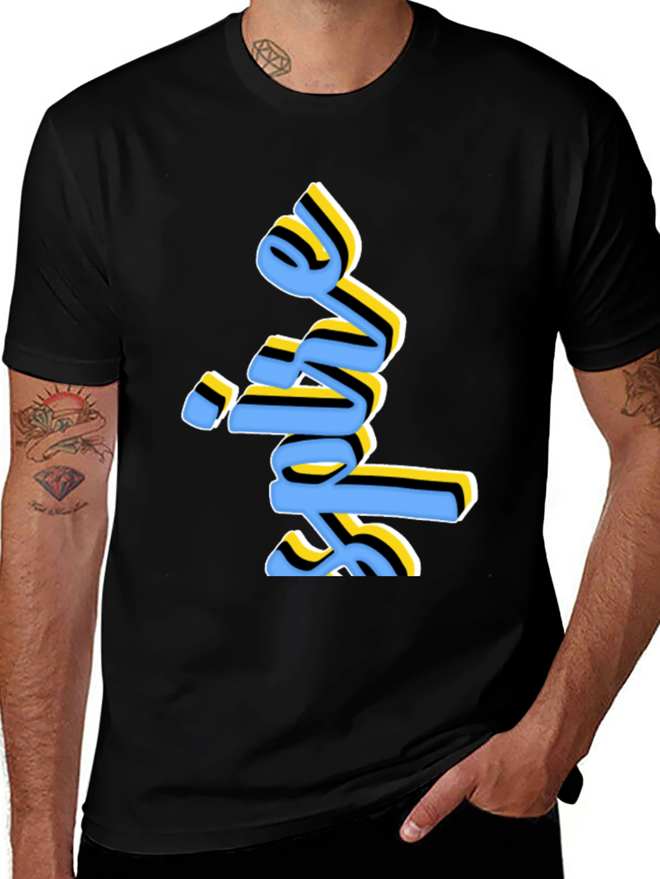 Variant 23 of Unique Graphic T-Shirt - Vertical Lettering