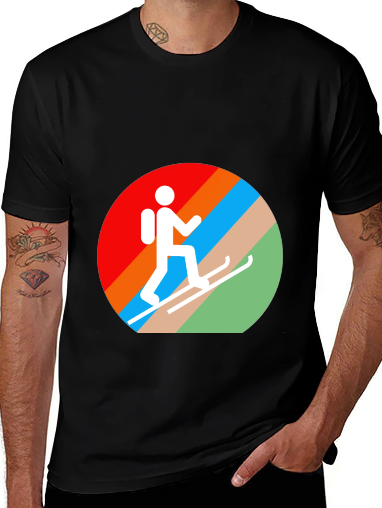 Variant 21 of Ski Hiker Graphic Tee - Active Lifestyle Shirt