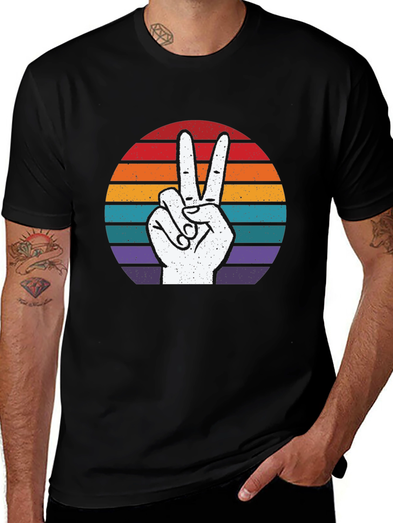 Variant 17 of Retro Peace Sign Graphic T-Shirt
