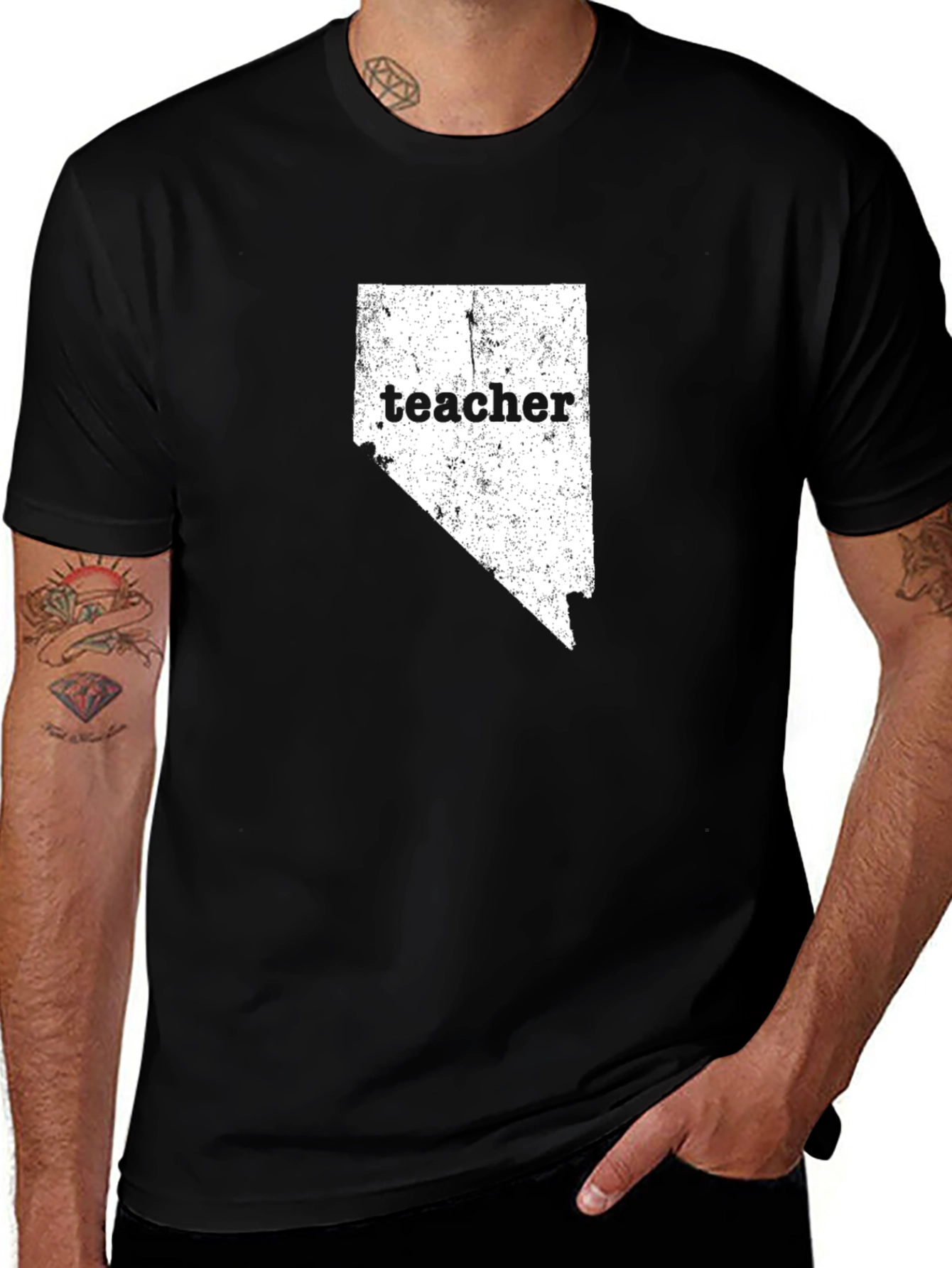 Variant 4 of Nevada Teacher T-Shirt - Black