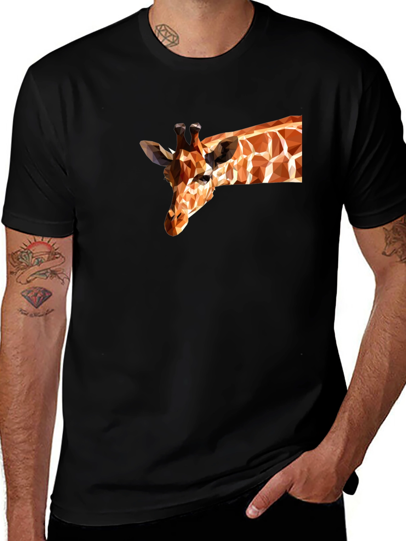 Geometric Giraffe T-Shirt - Modern Graphic Tee