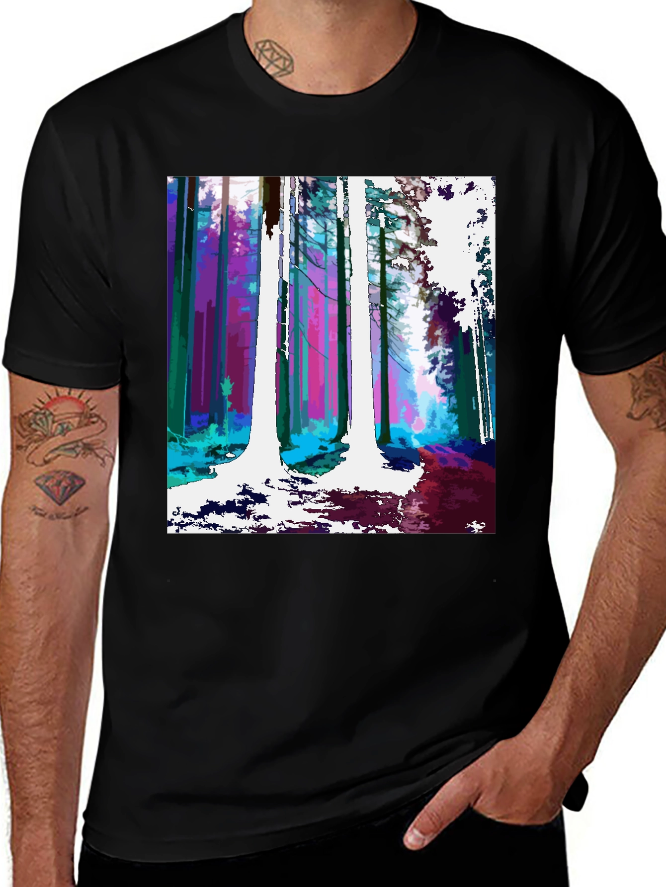 Variant 22 of Abstract Forest Graphic Tee - Unique Design