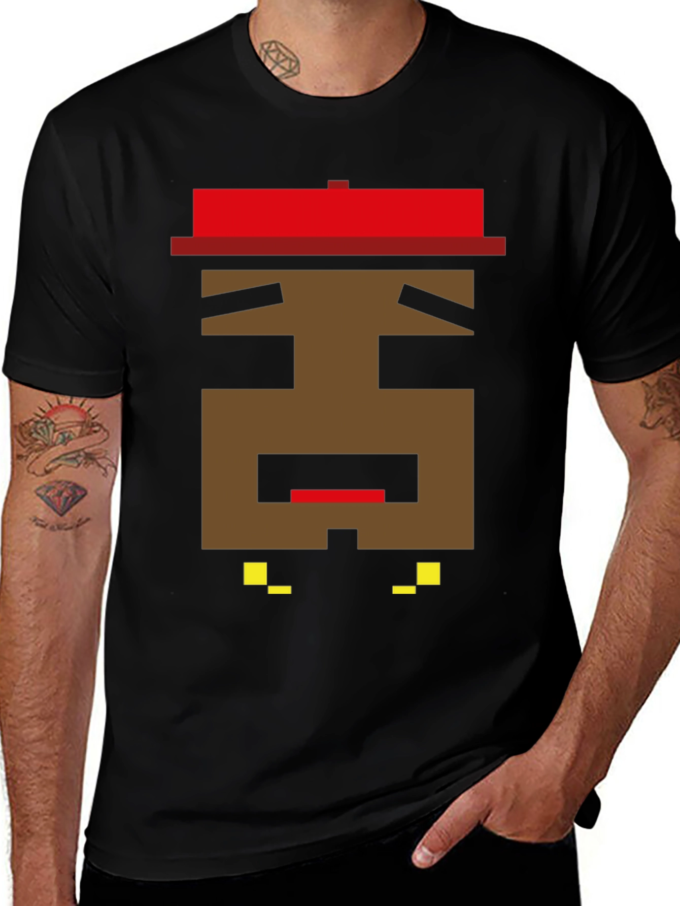 Variant 24 of Pixel Art Face Graphic T-Shirt