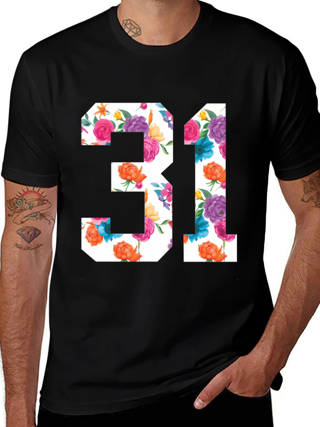 Variant 3 of Floral Number 31 Graphic T-Shirt