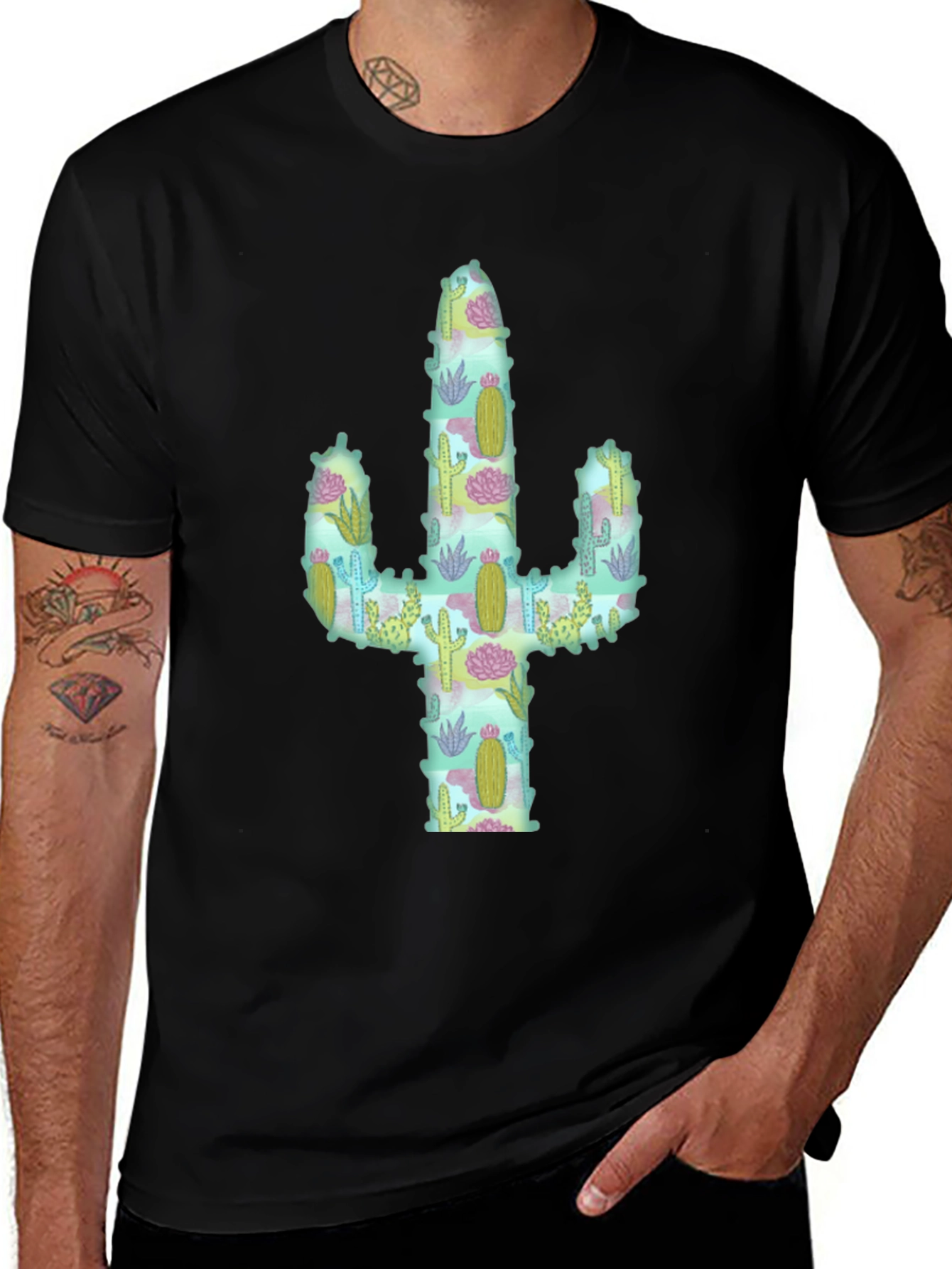 Variant 14 of Cactus Graphic Tee - Trendy Desert Style Shirt