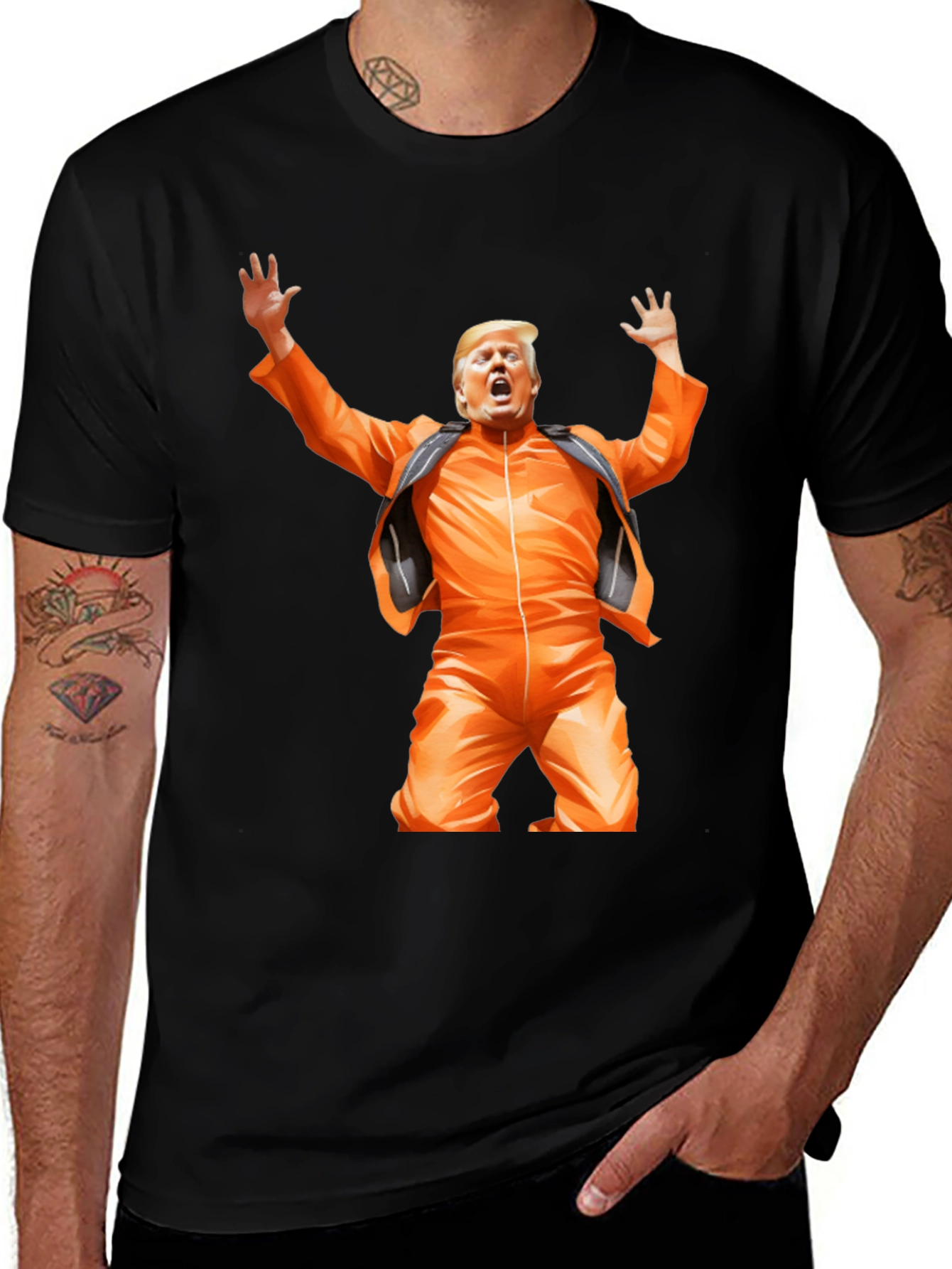 Variant 7 of Trump in Jumpsuit Graphic T-Shirt