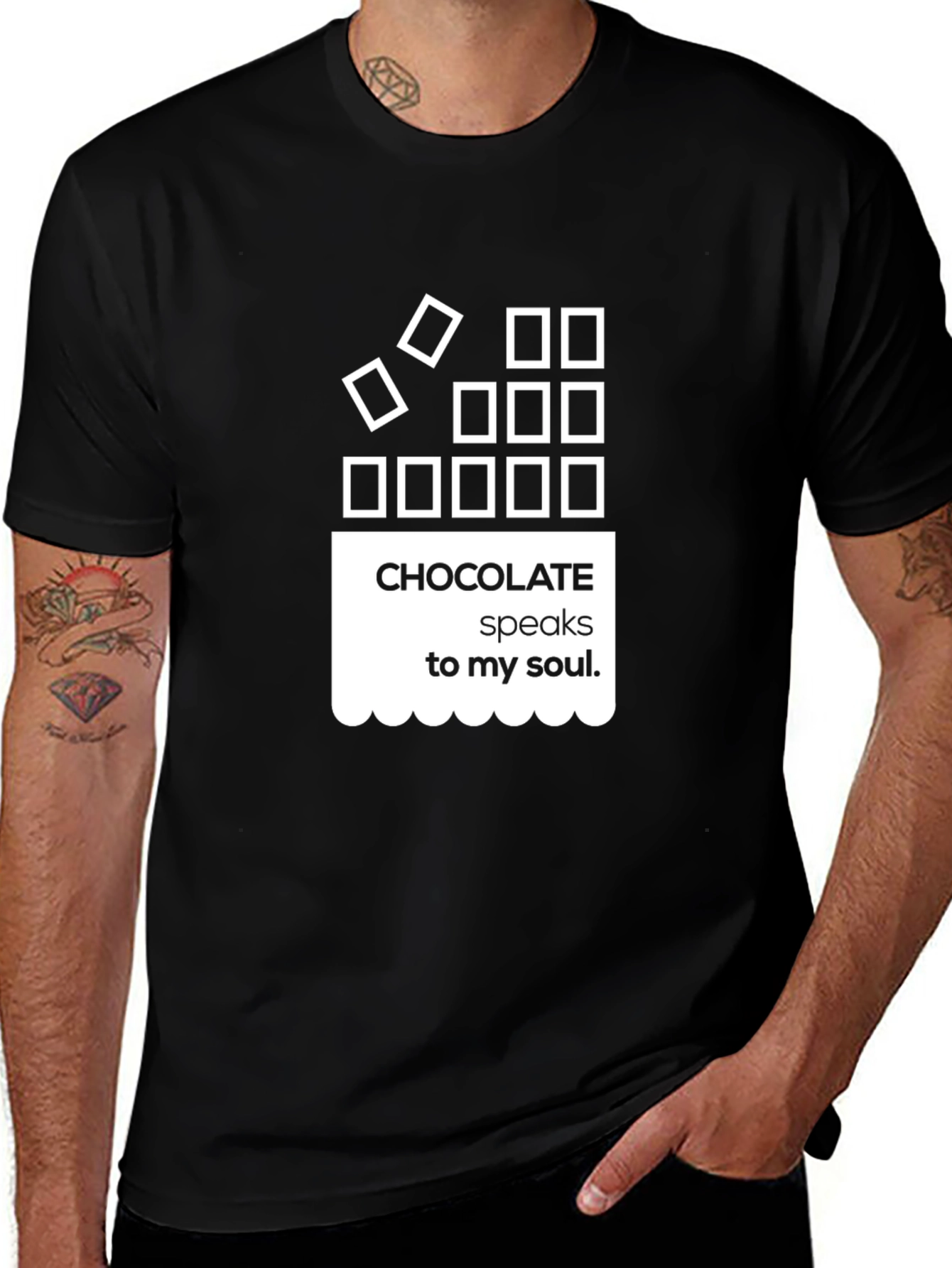 Variant 3 of Chocolate Speaks To My Soul Black T-Shirt